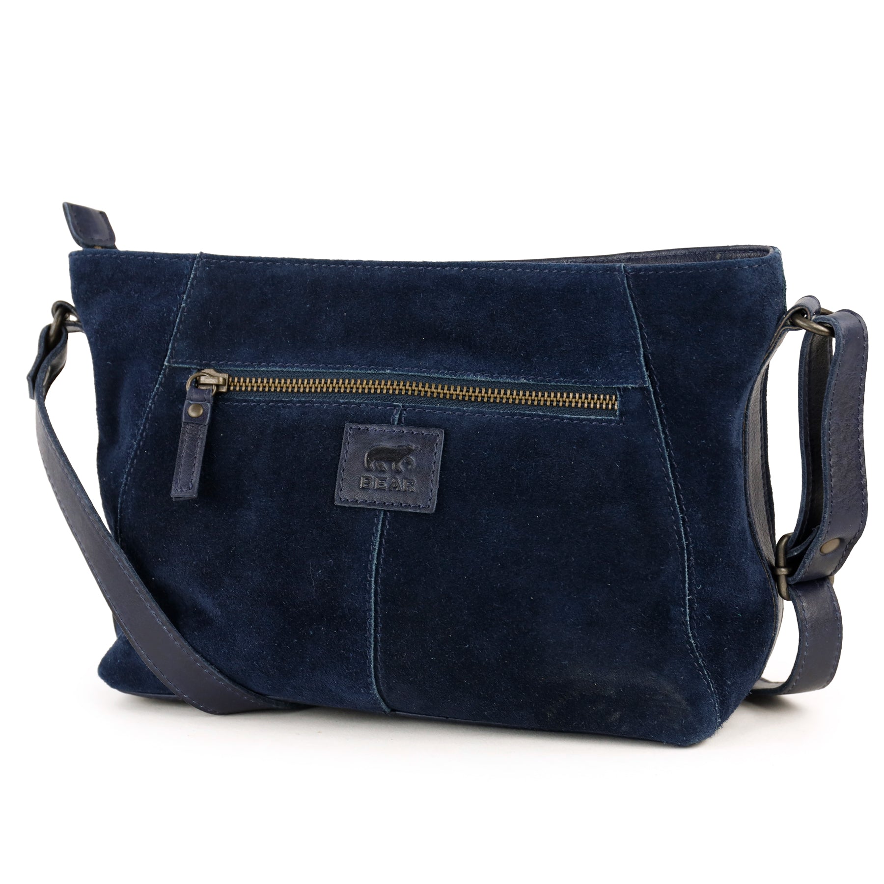 Velours Umhängetasche 'Valentina' Navy