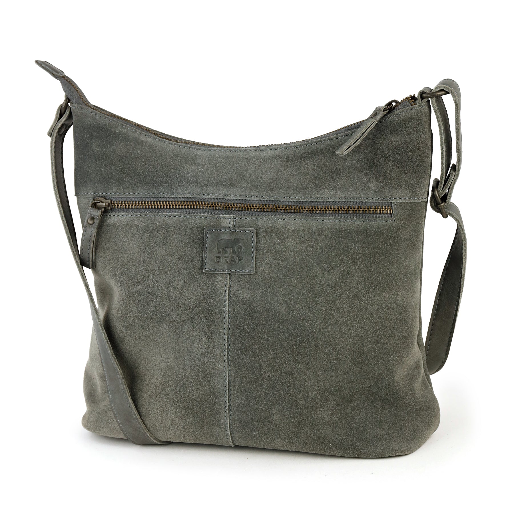 Velours Umhängetasche 'Amber' Grau