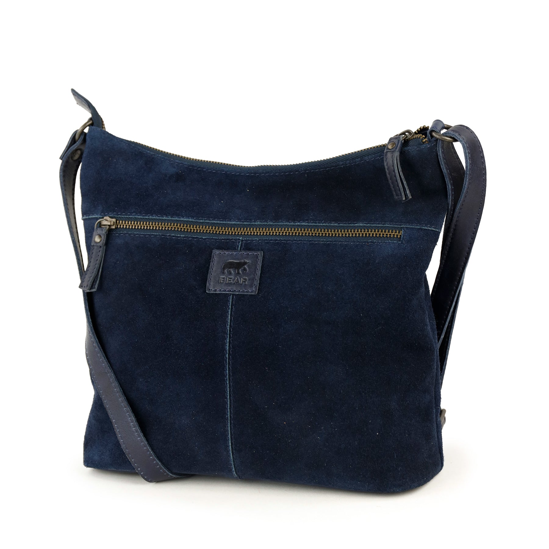 Suede schoudertas 'Amber' navy