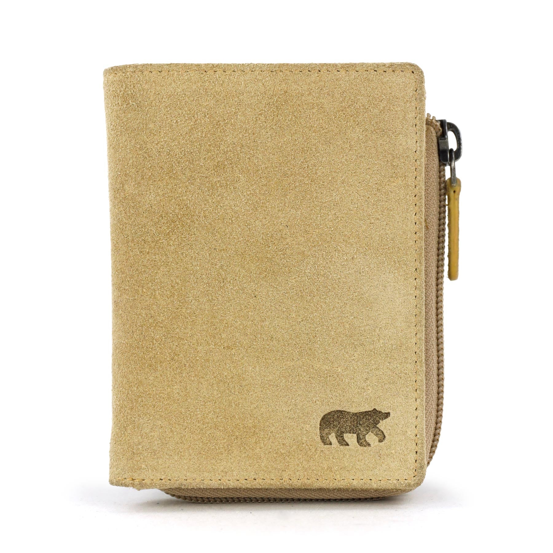 Velours RFID Geldbörse mit Reißverschluss 'Gungun' Bisquit