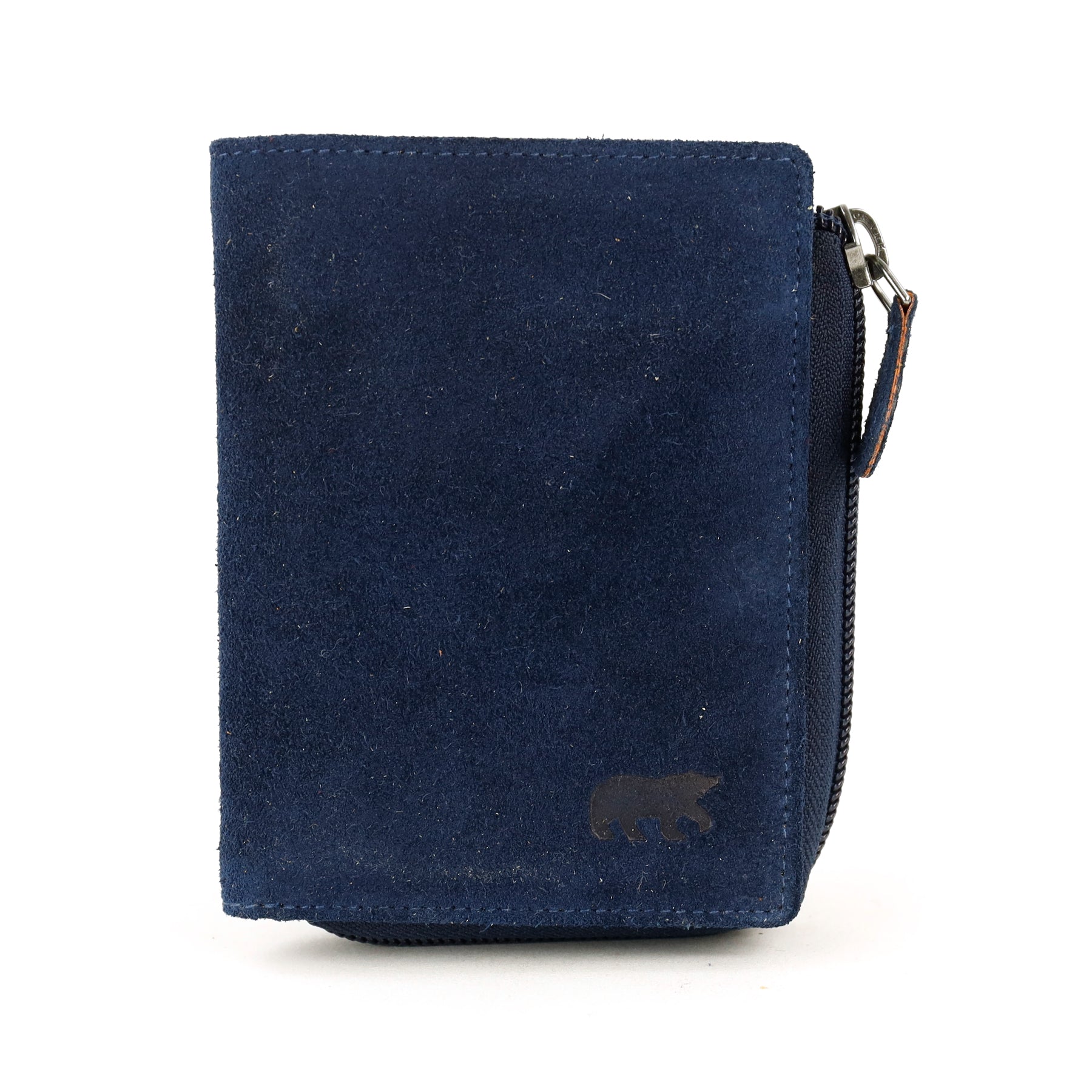 Velours RFID Geldbörse mit Reißverschluss 'Gungun' Dunkelblau