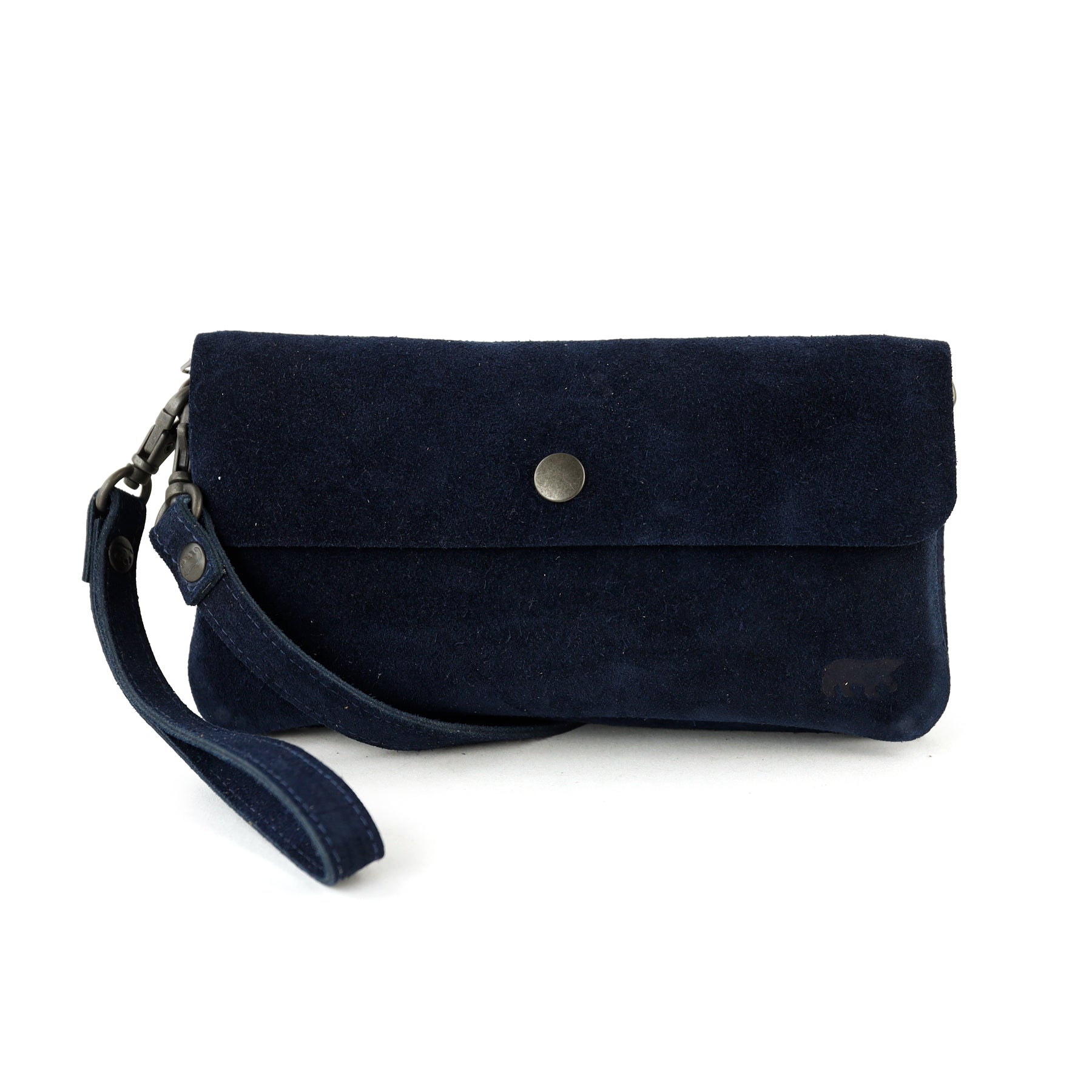 Velours Clutch/Mini-Umhängetasche 'Lydia' Dunkelblau