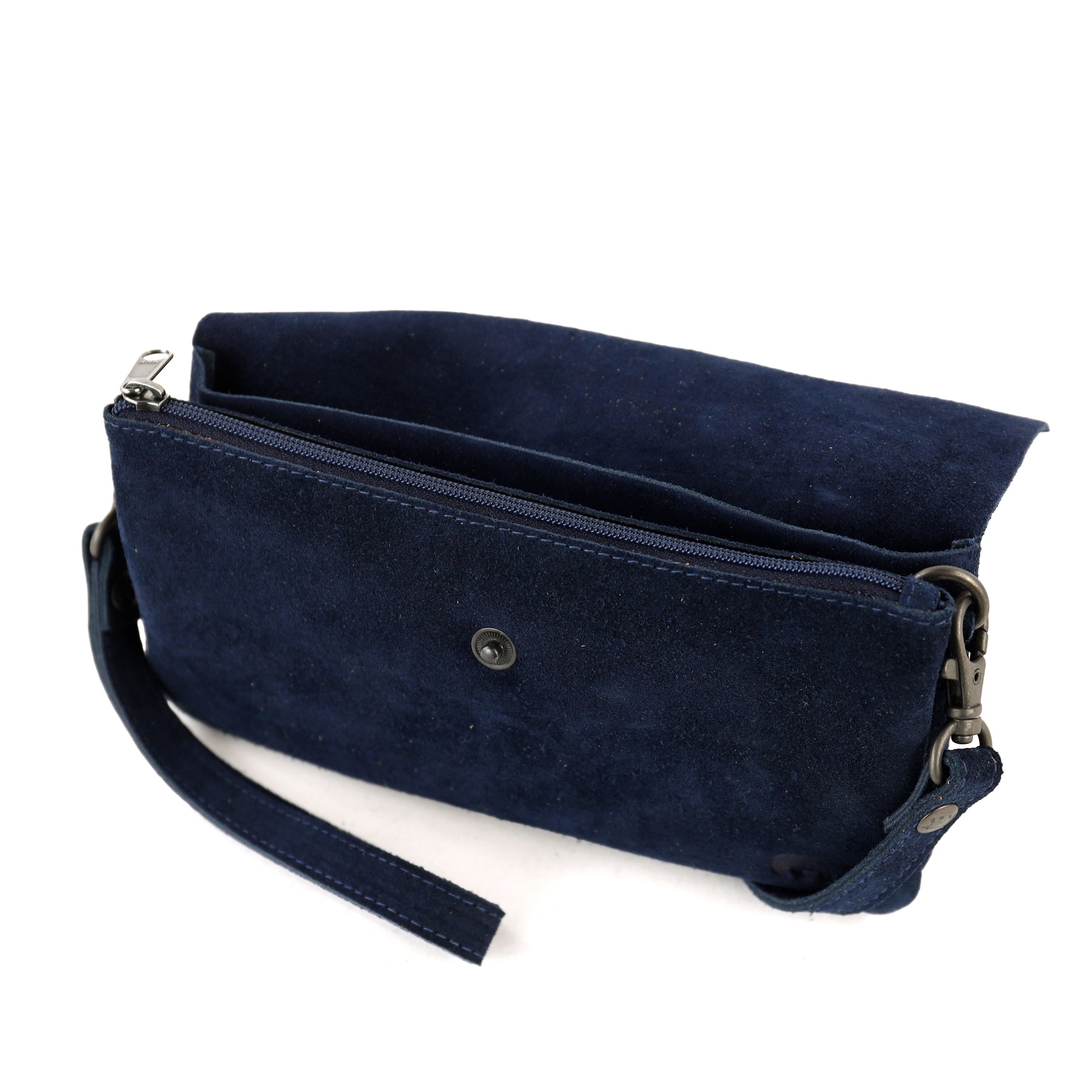 Velours Clutch/Mini-Umhängetasche 'Lydia' Dunkelblau
