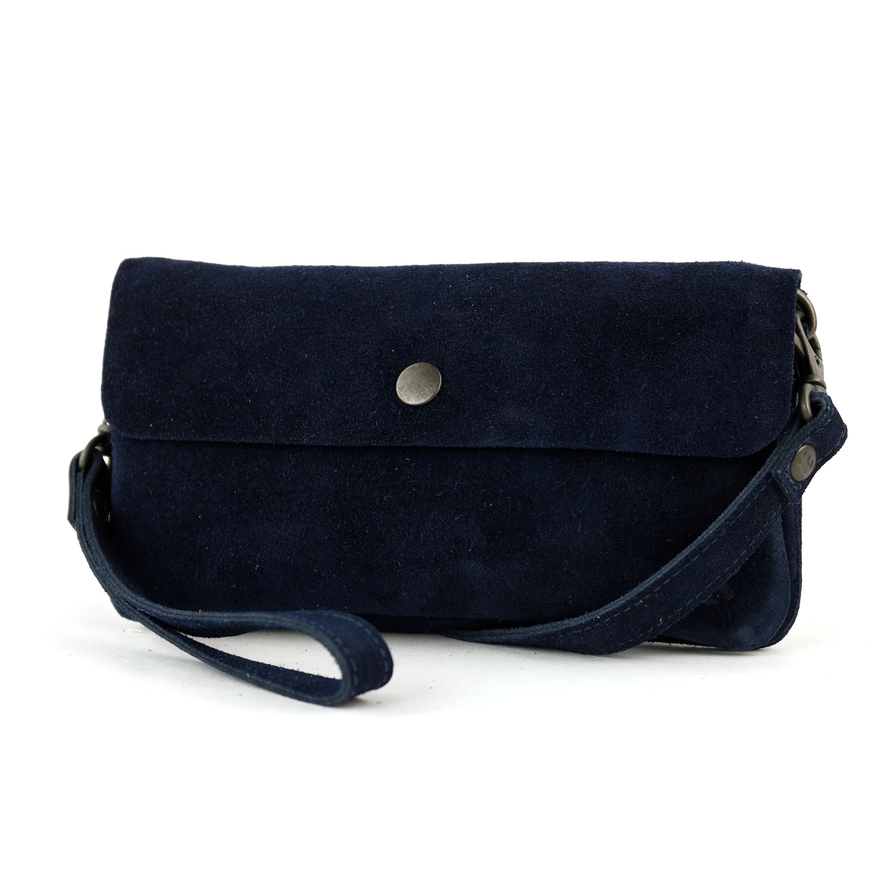 Velours Clutch/Mini-Umhängetasche 'Lydia' Dunkelblau