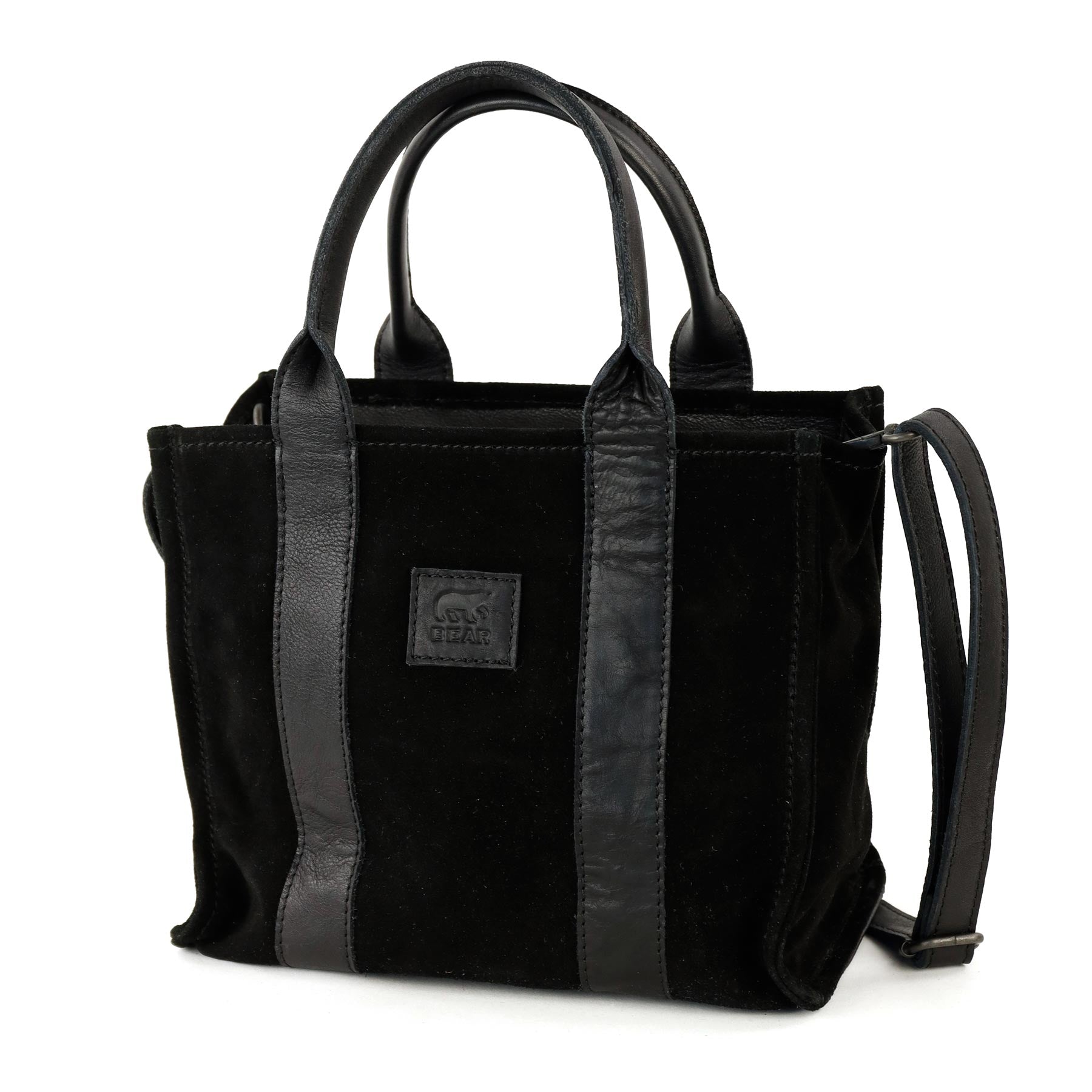 Velours Mini Tote Bag 'Nova' Schwarz