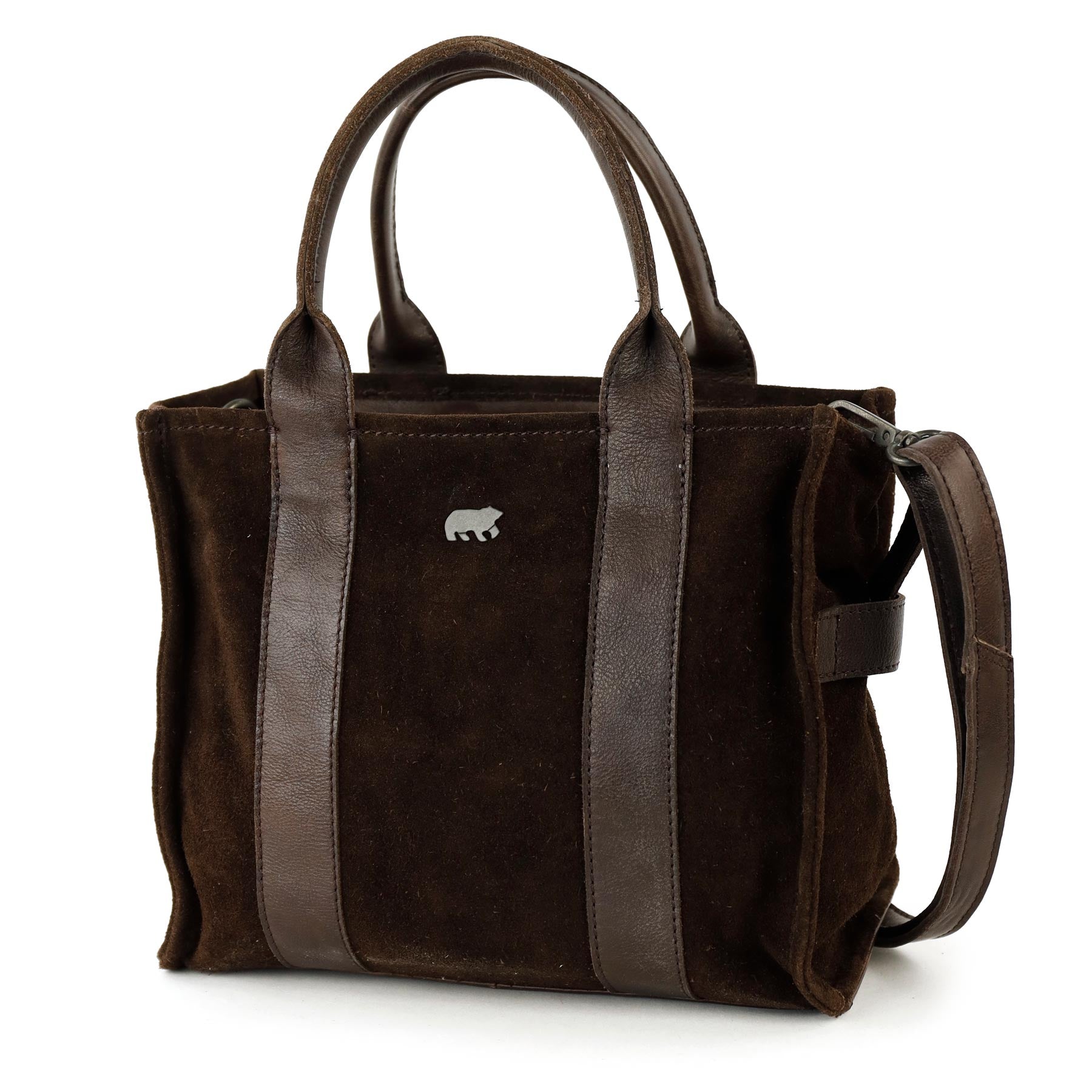 Velours Mini Tote Bag 'Nova' Dunkelbraun
