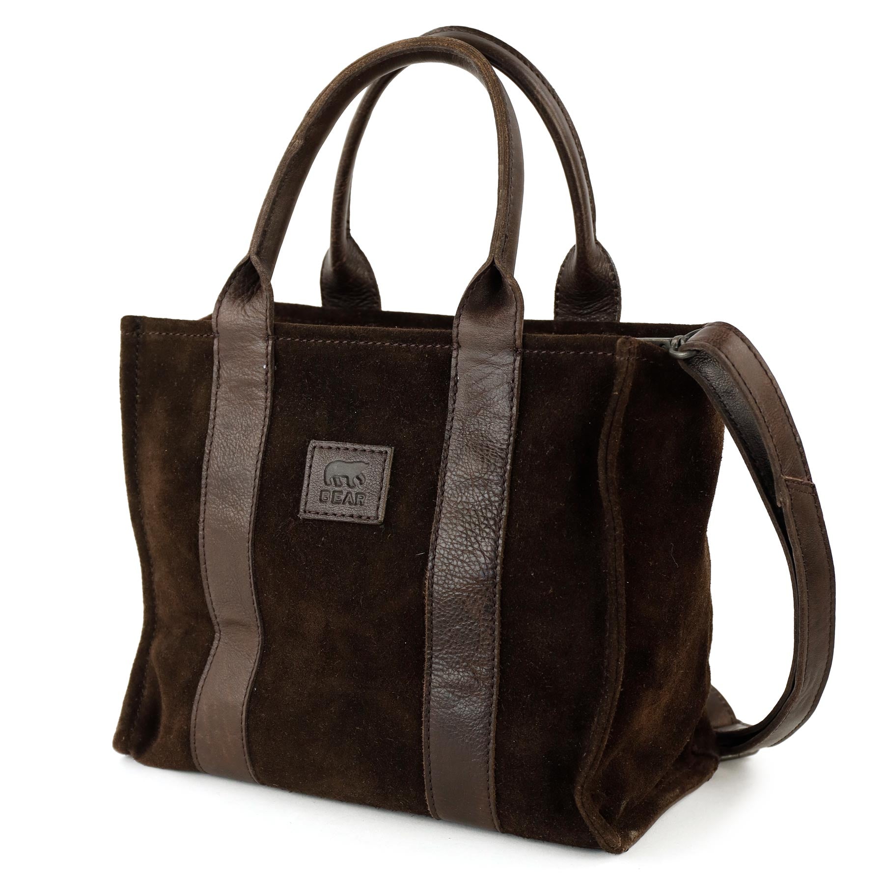 Velours Mini Tote Bag 'Nova' Dunkelbraun