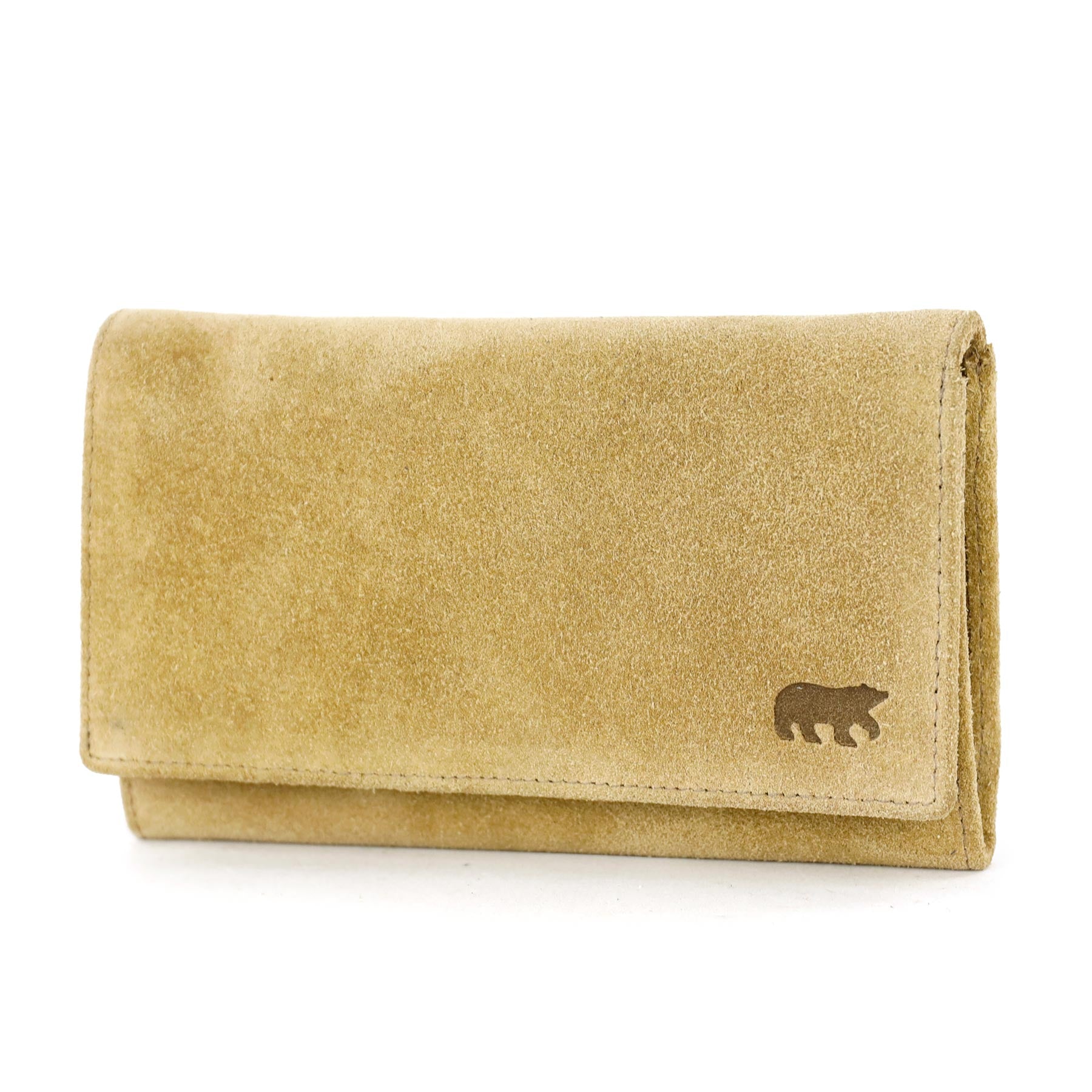 Velours RFID Geldbörse mit Überschlag 'Sweety' XL Bisquit