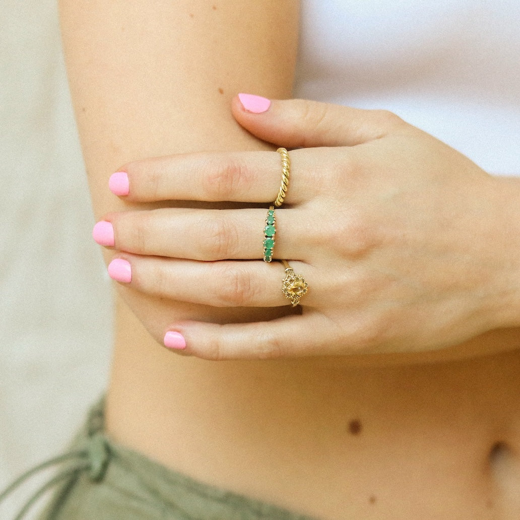 Citrin-Blumenring | 14K Gold