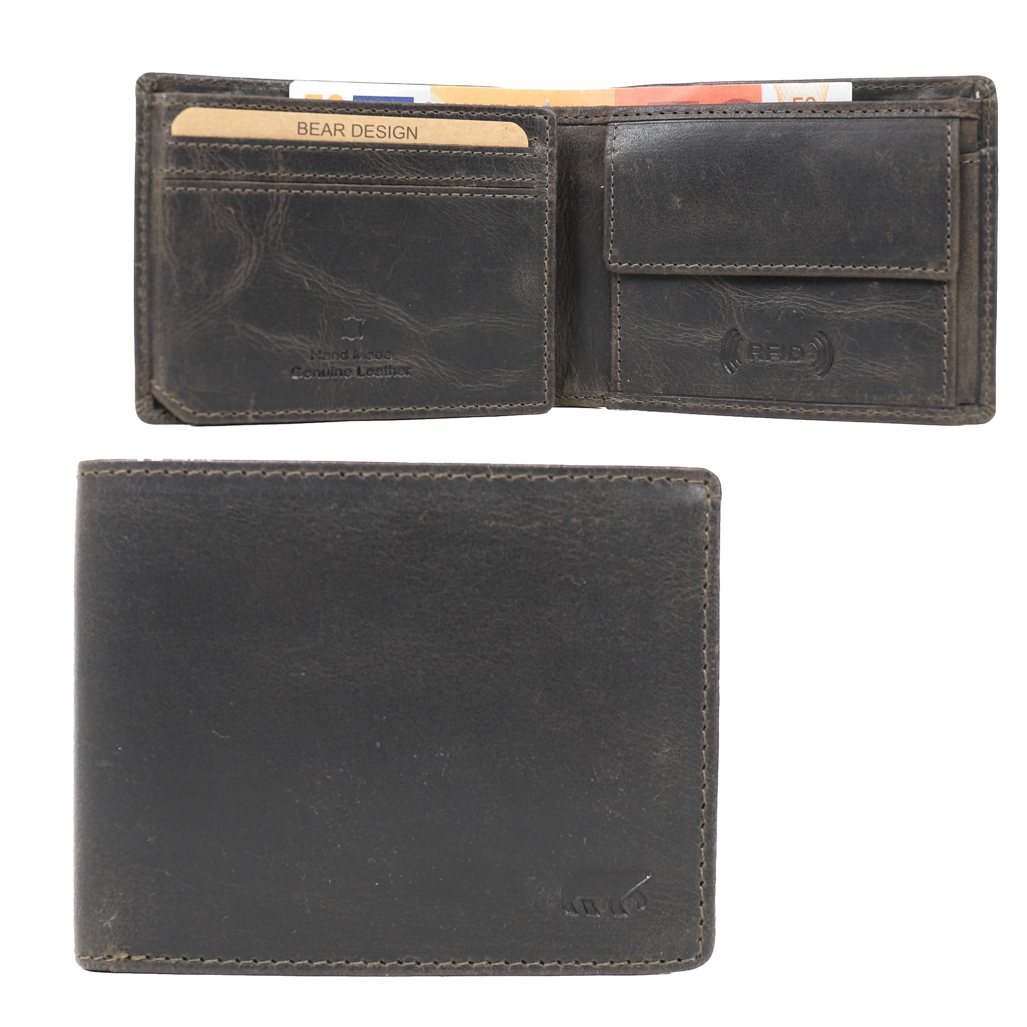 Billfold 'Lucas' Vintage Grau