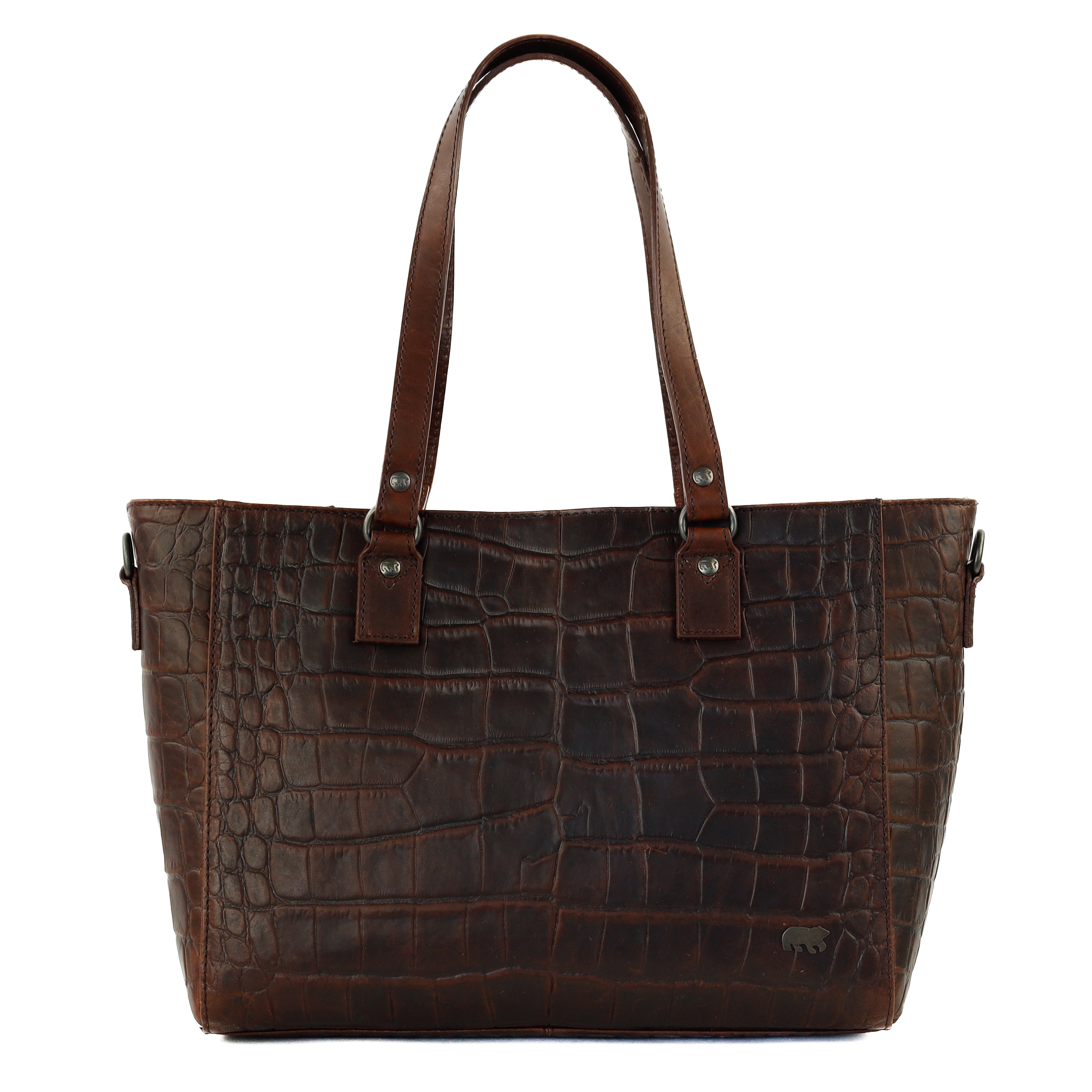 Croco shopper 'Chiara' donkerbruin