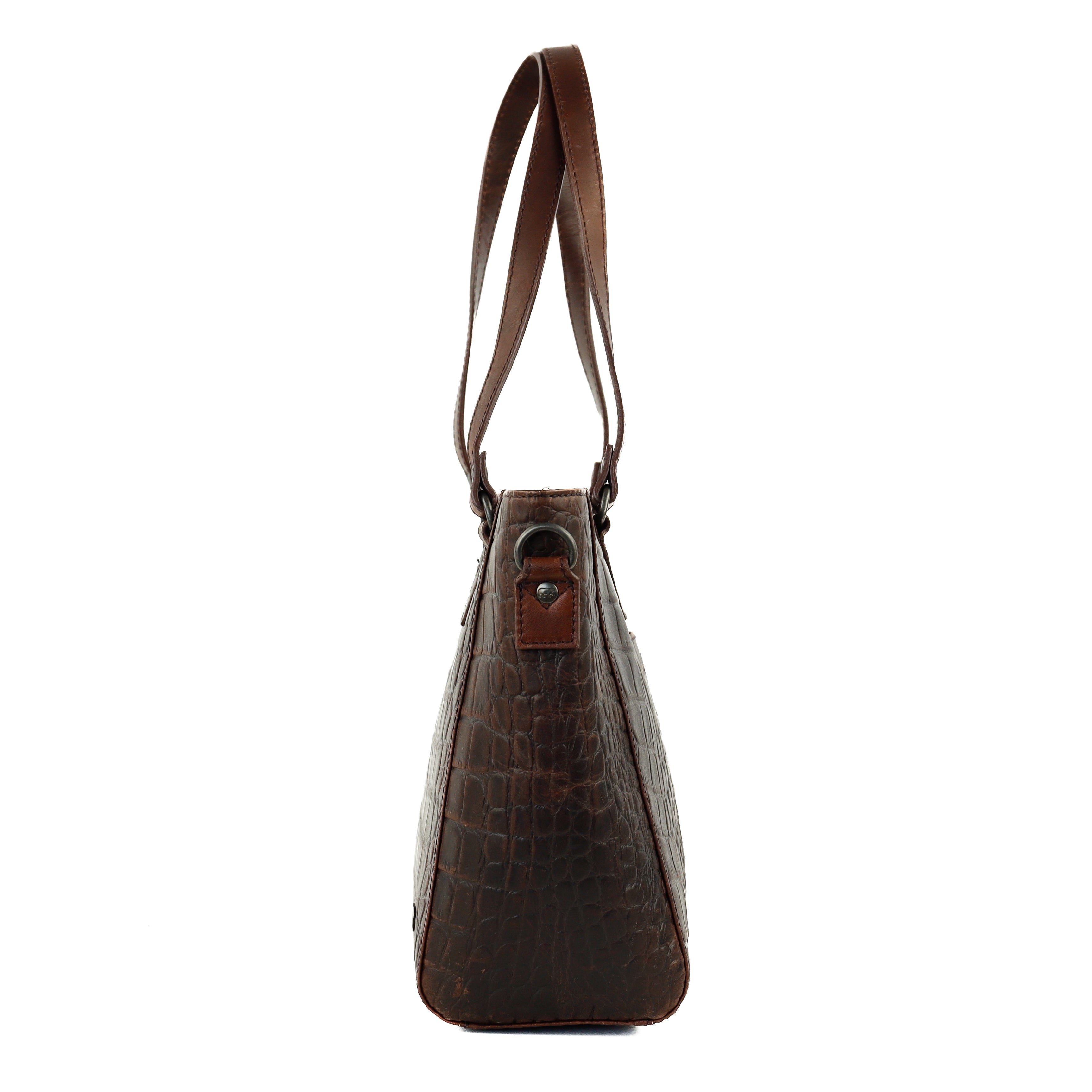 Croco Shopper 'Chiara' Dunkelbraun