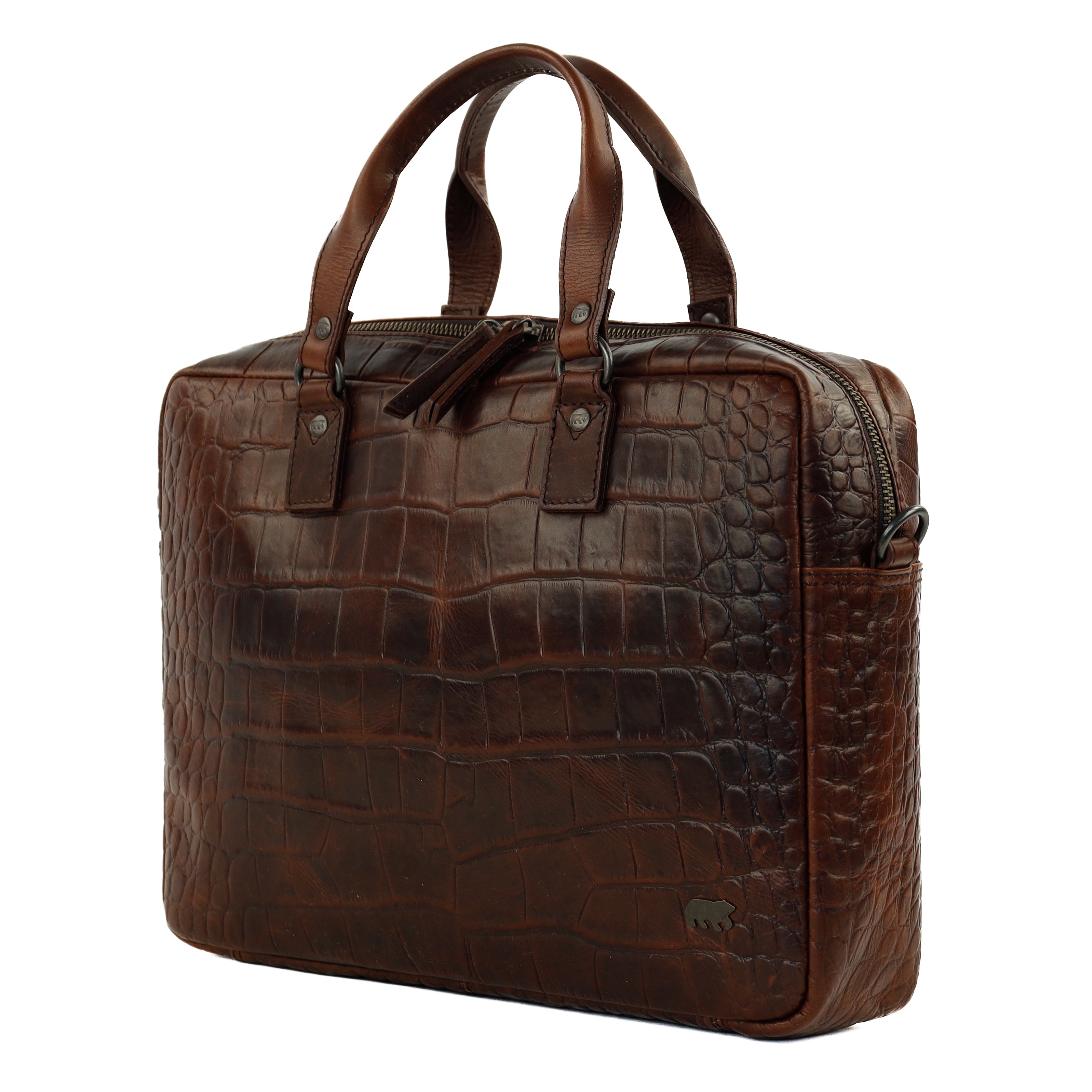 Croco Laptoptasche 14" 'Lina' Dunkelbraun