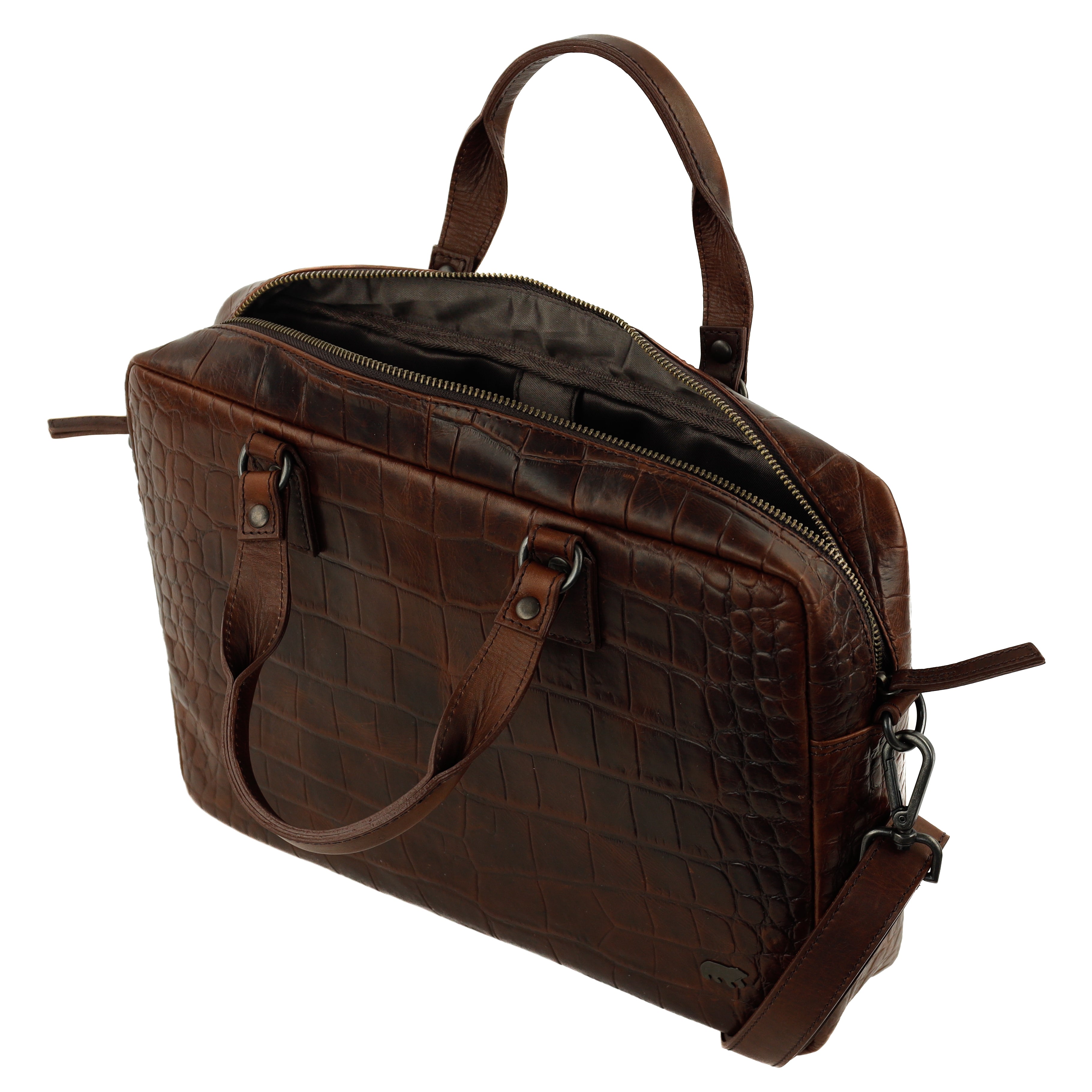 Croco Laptoptasche 14" 'Lina' Dunkelbraun