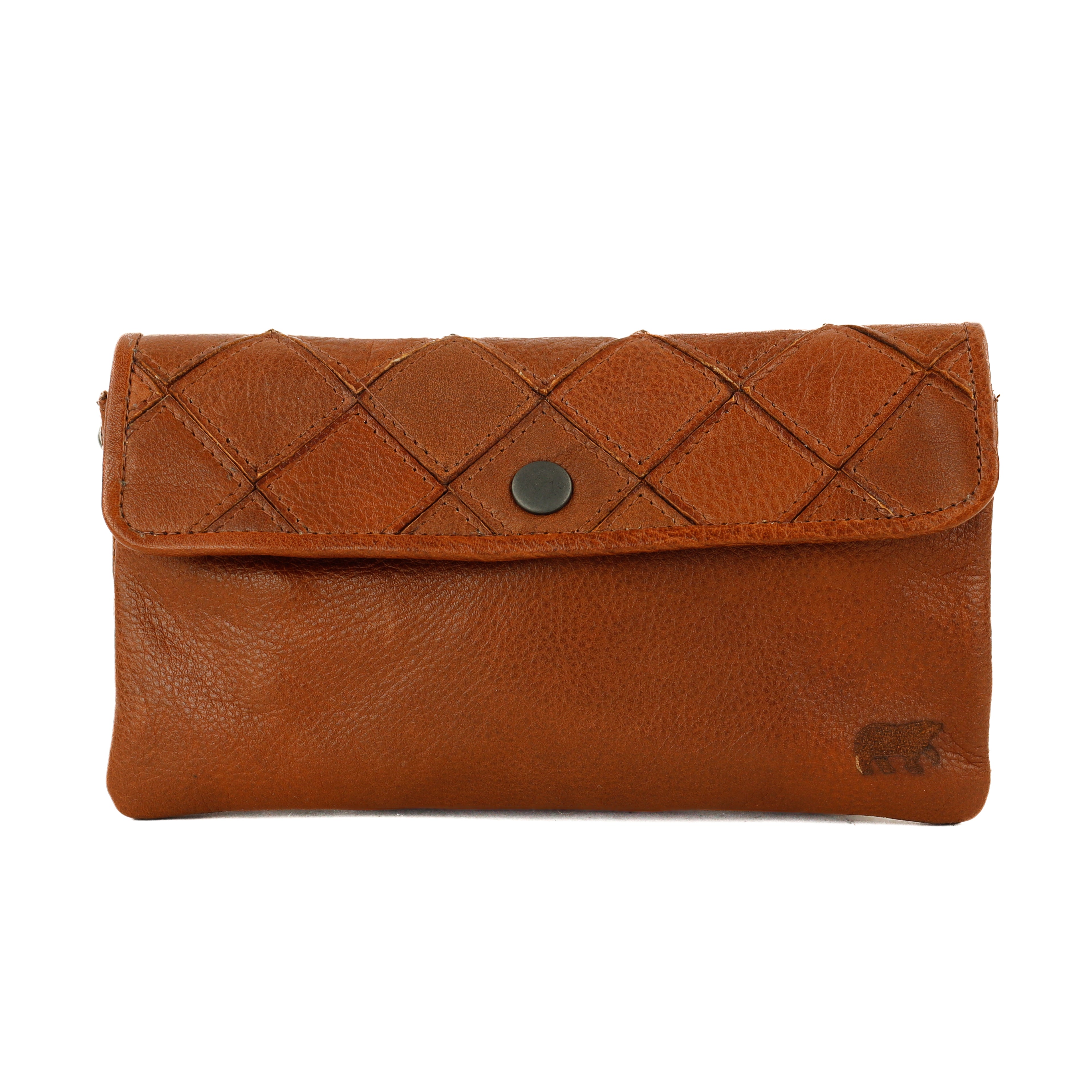 Clutch/Mini-Umhängetasche „Valentina“ Cognac