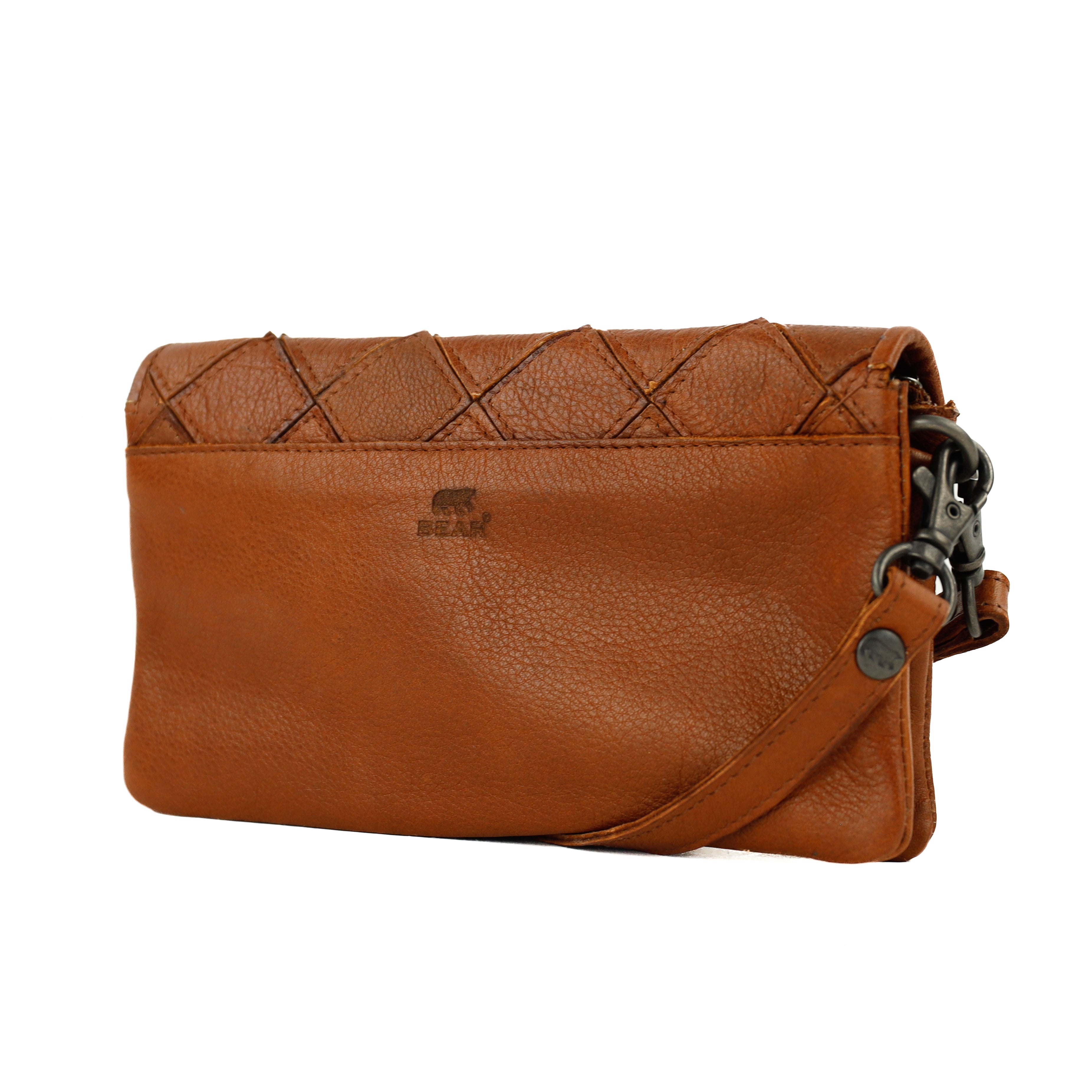 Clutch/Mini-Umhängetasche „Valentina“ Cognac