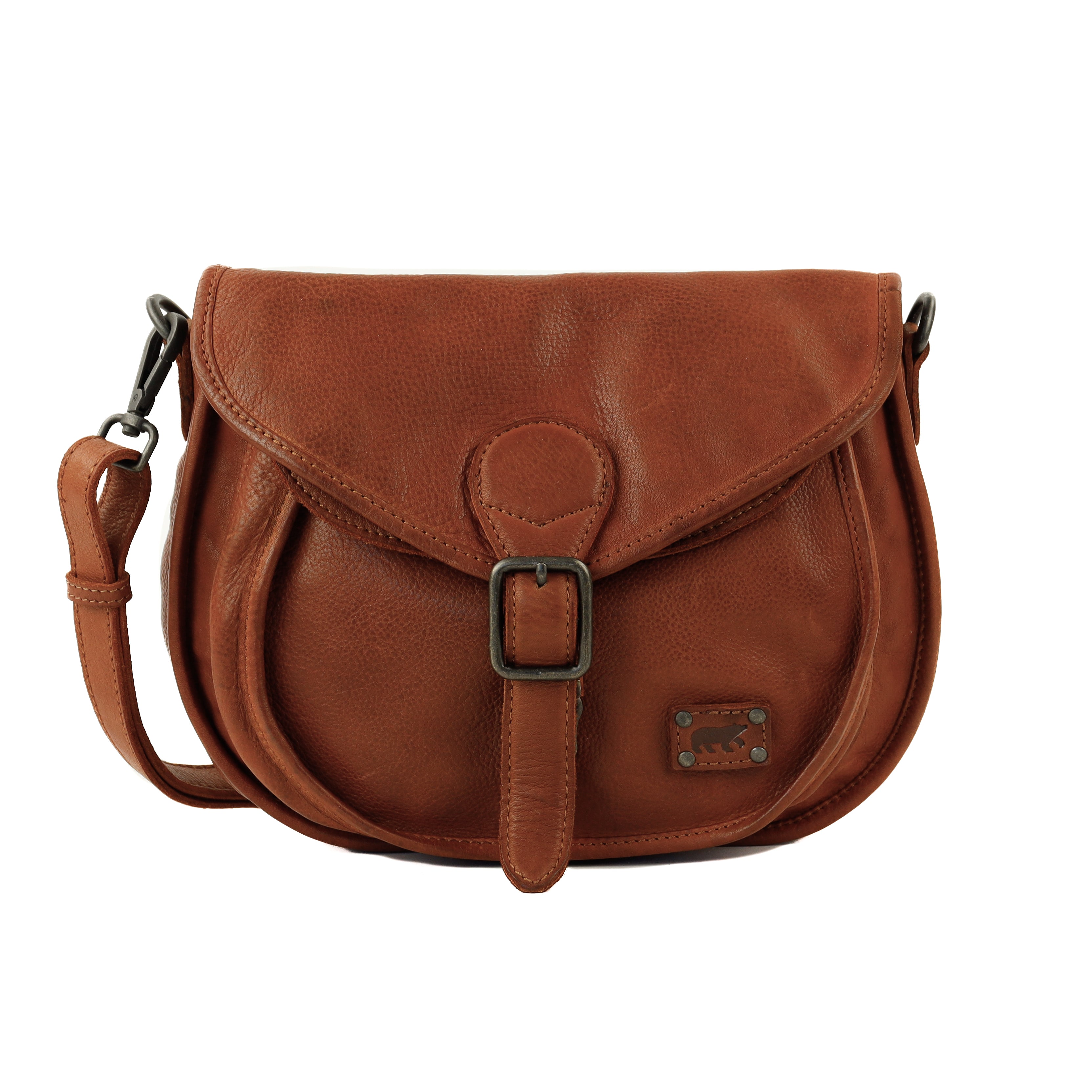 Umhängetasche mit Klappe 'Roxanne' Cognac