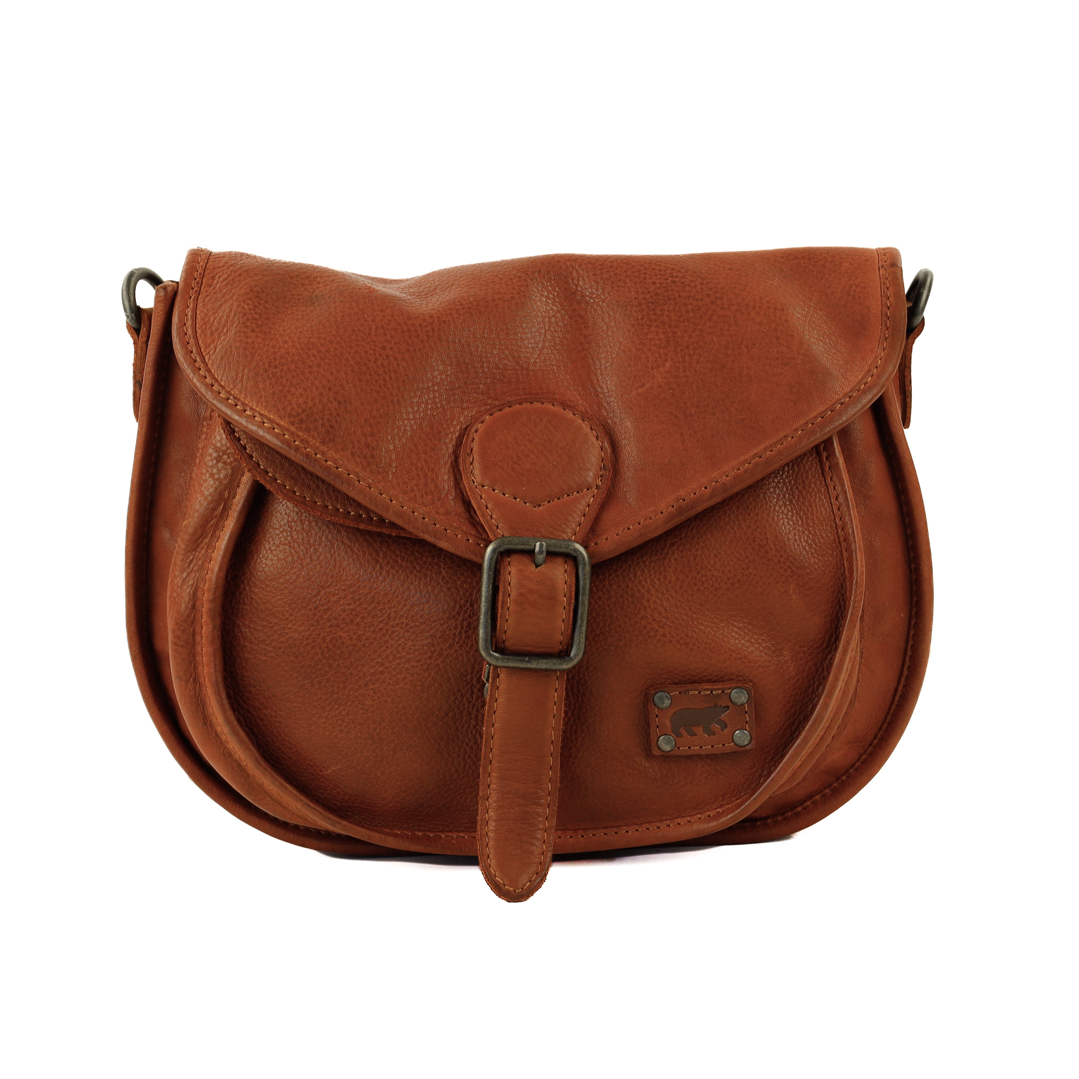 Umhängetasche mit Klappe 'Roxanne' Cognac