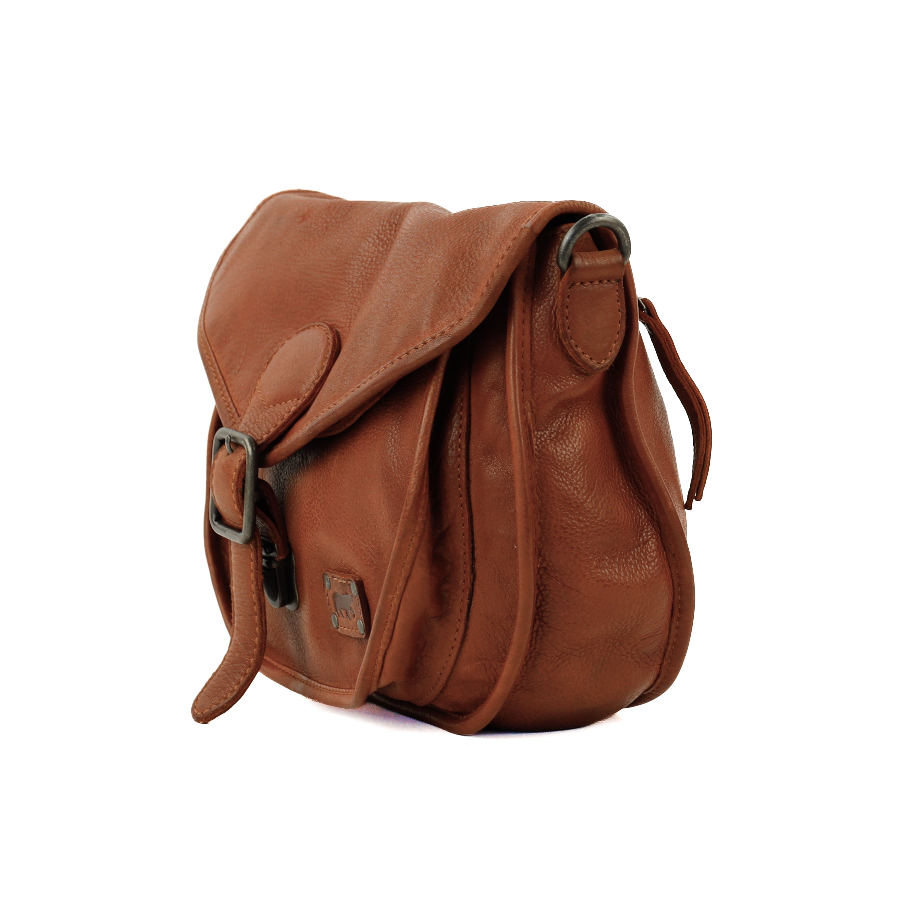 Umhängetasche mit Klappe 'Roxanne' Cognac