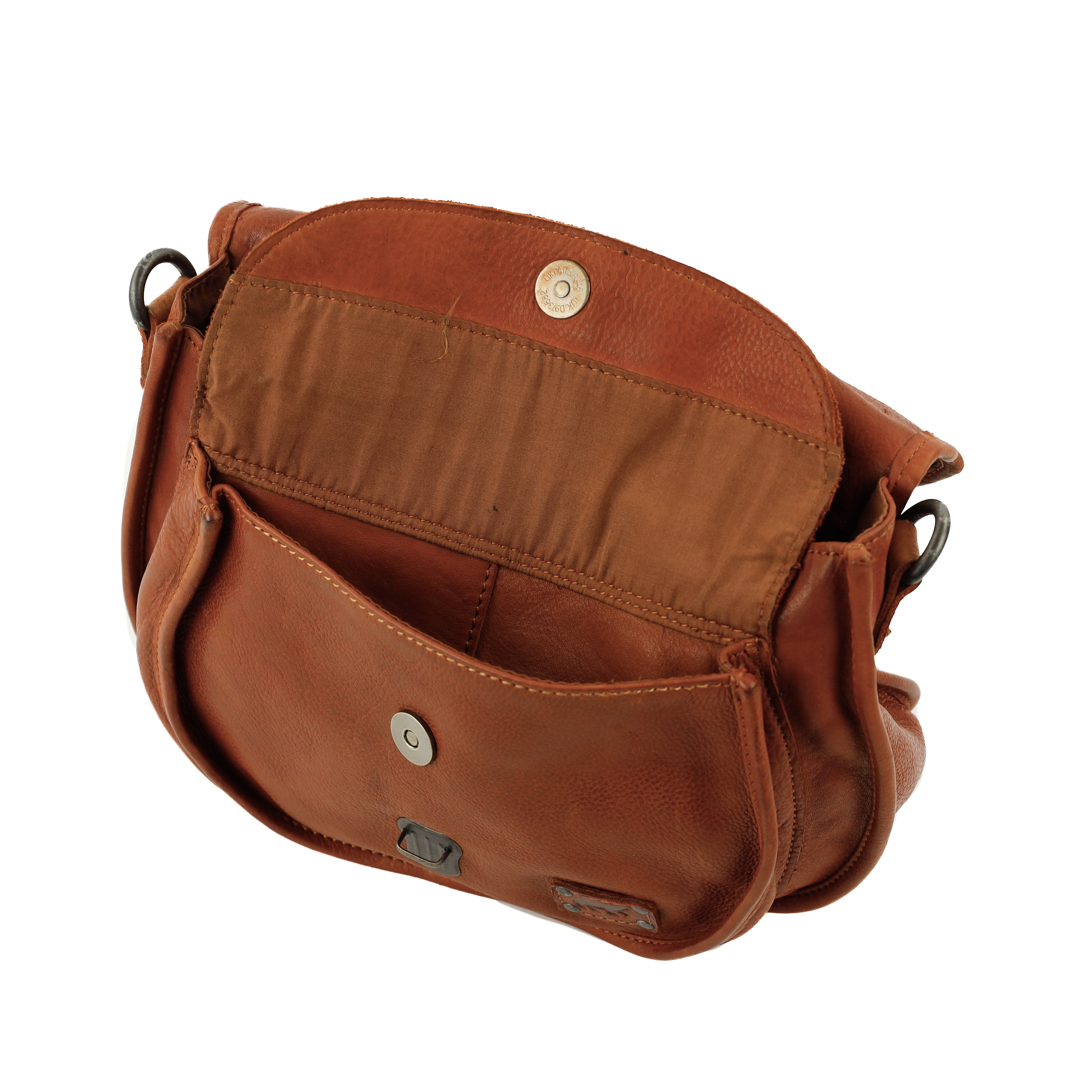 Umhängetasche mit Klappe 'Roxanne' Cognac