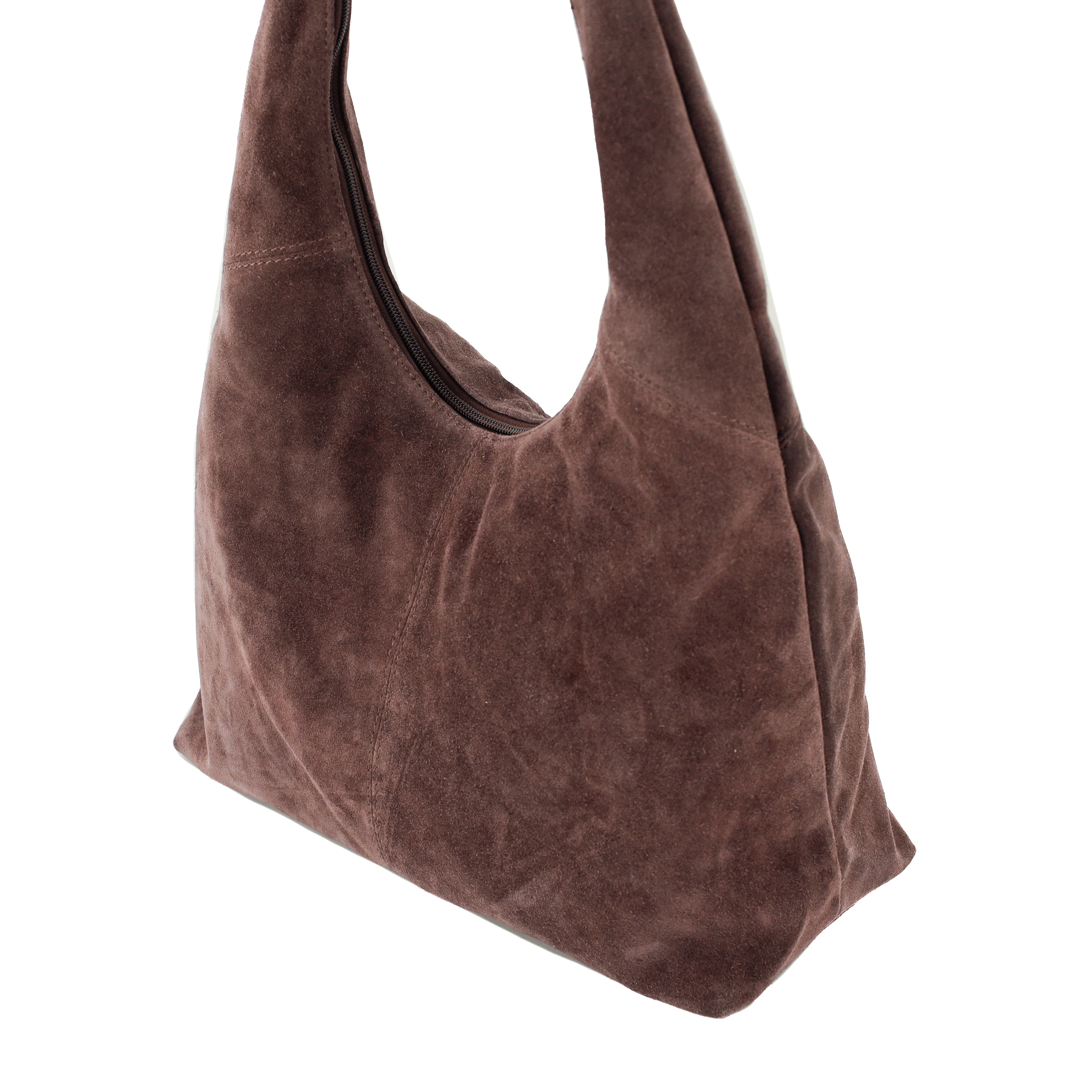 Velours Shopper/Beuteltasche 'Pauline' Choco