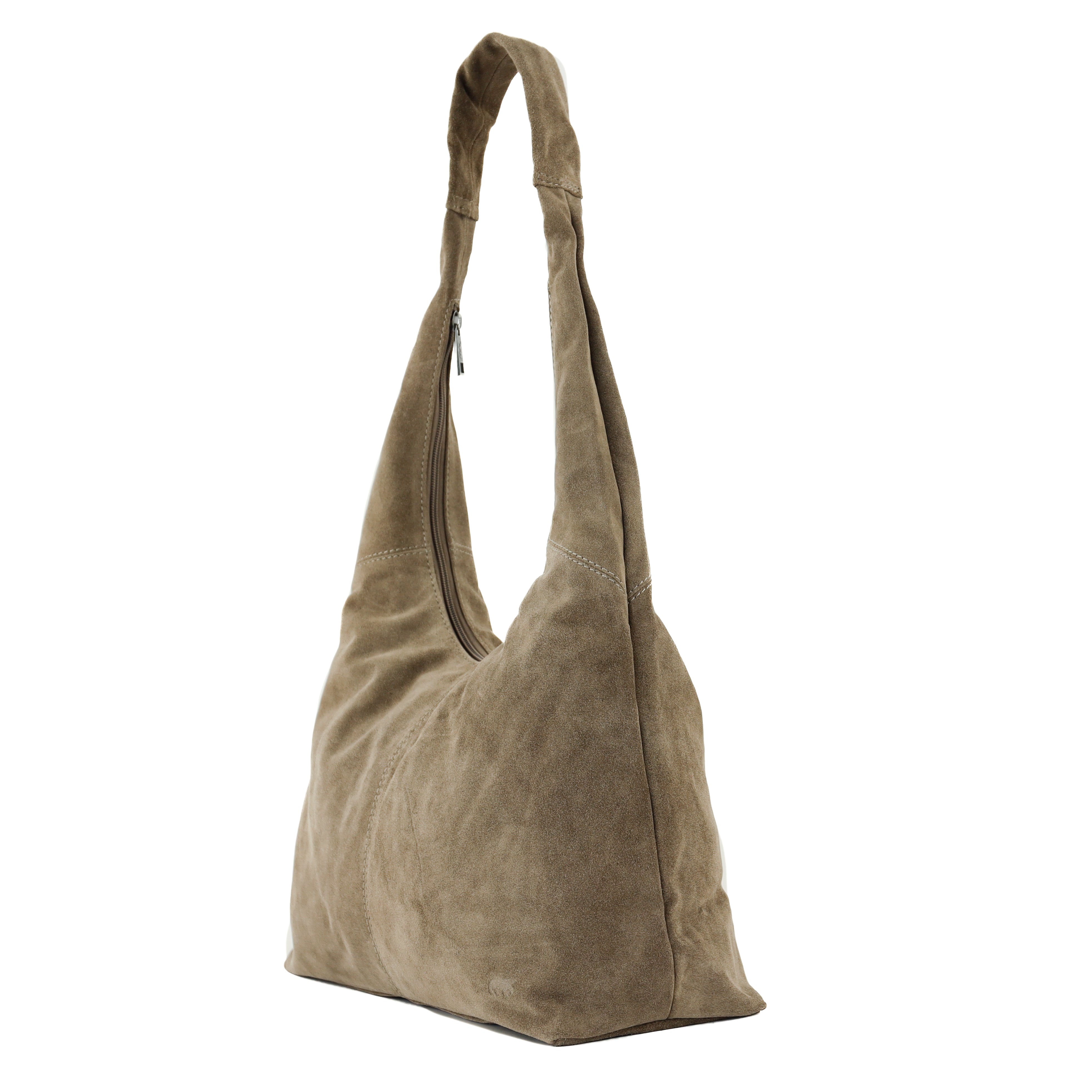 Velours Shopper/Beuteltasche 'Pauline' Taupe