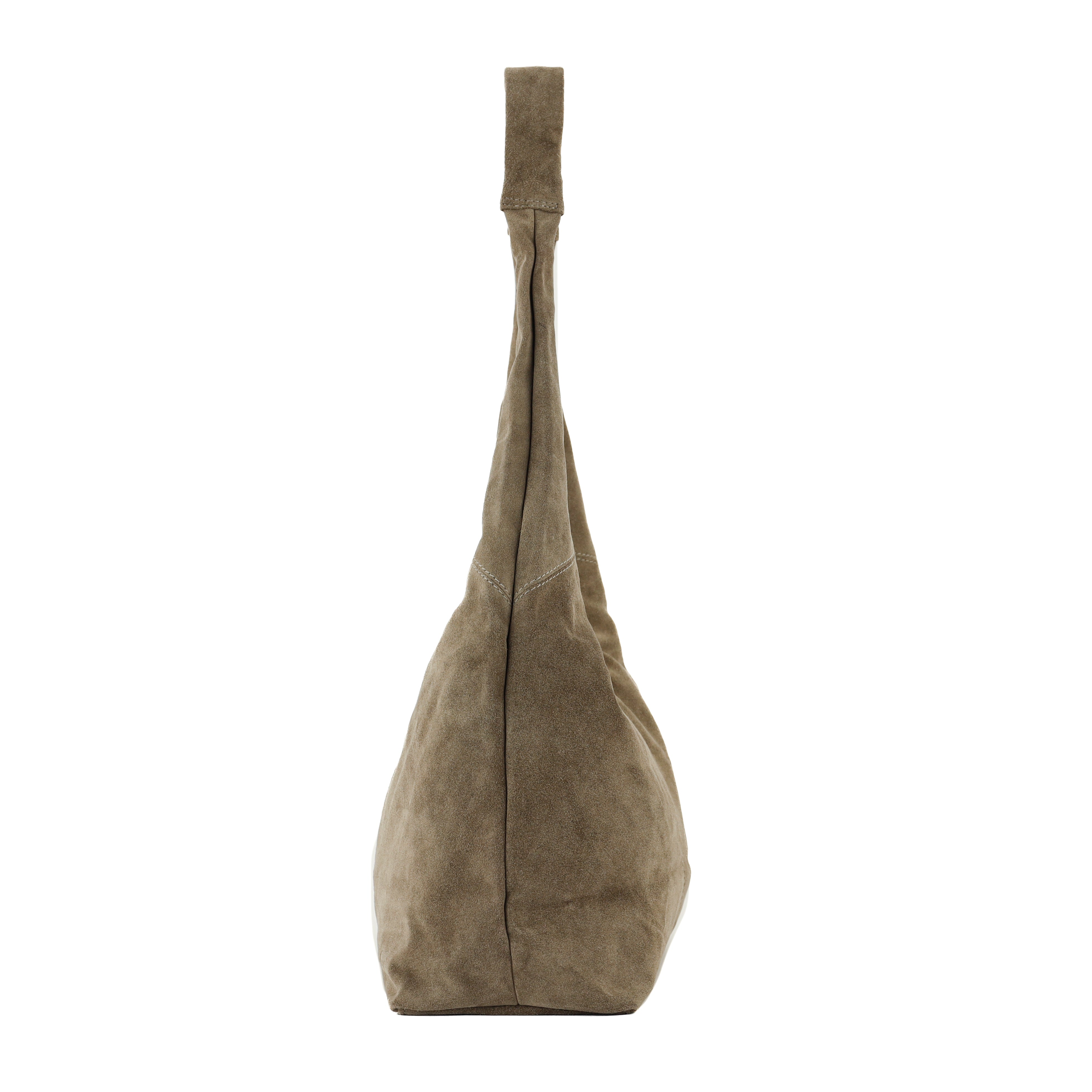 Velours Shopper/Beuteltasche 'Pauline' Taupe