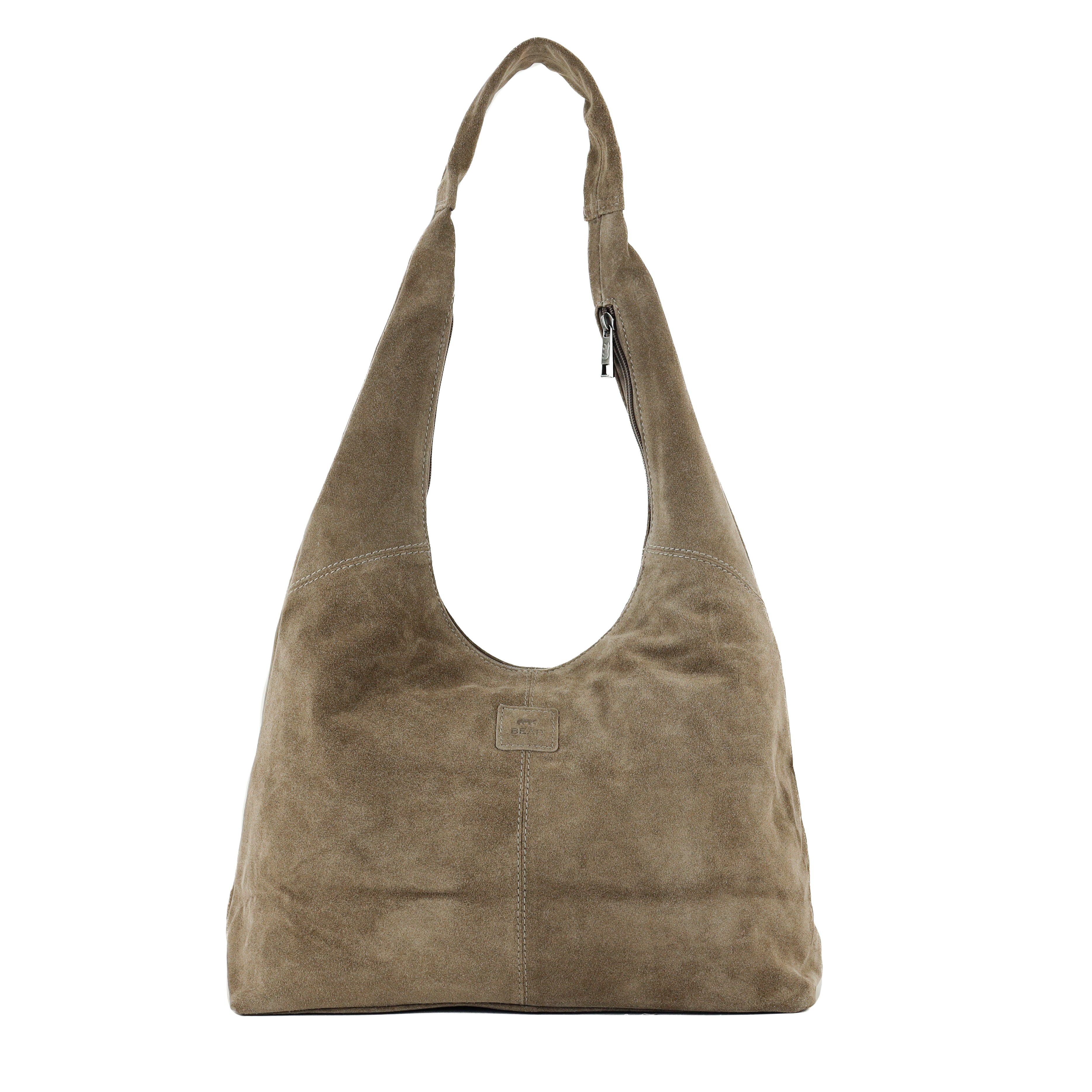 Velours Shopper/Beuteltasche 'Pauline' Taupe
