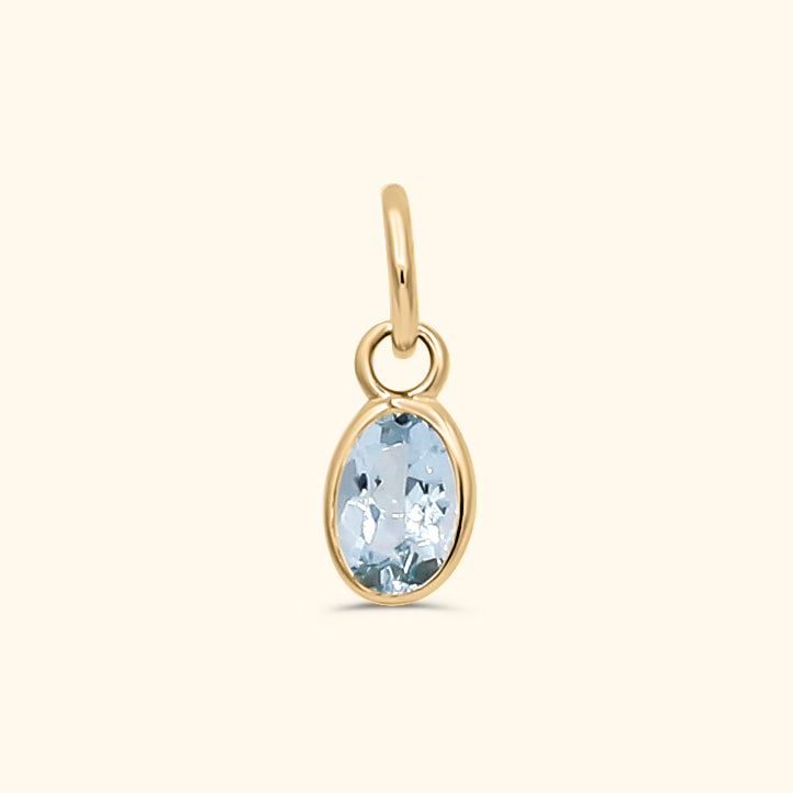 Aquamarine Birthstone Hanger March | 14K Goud