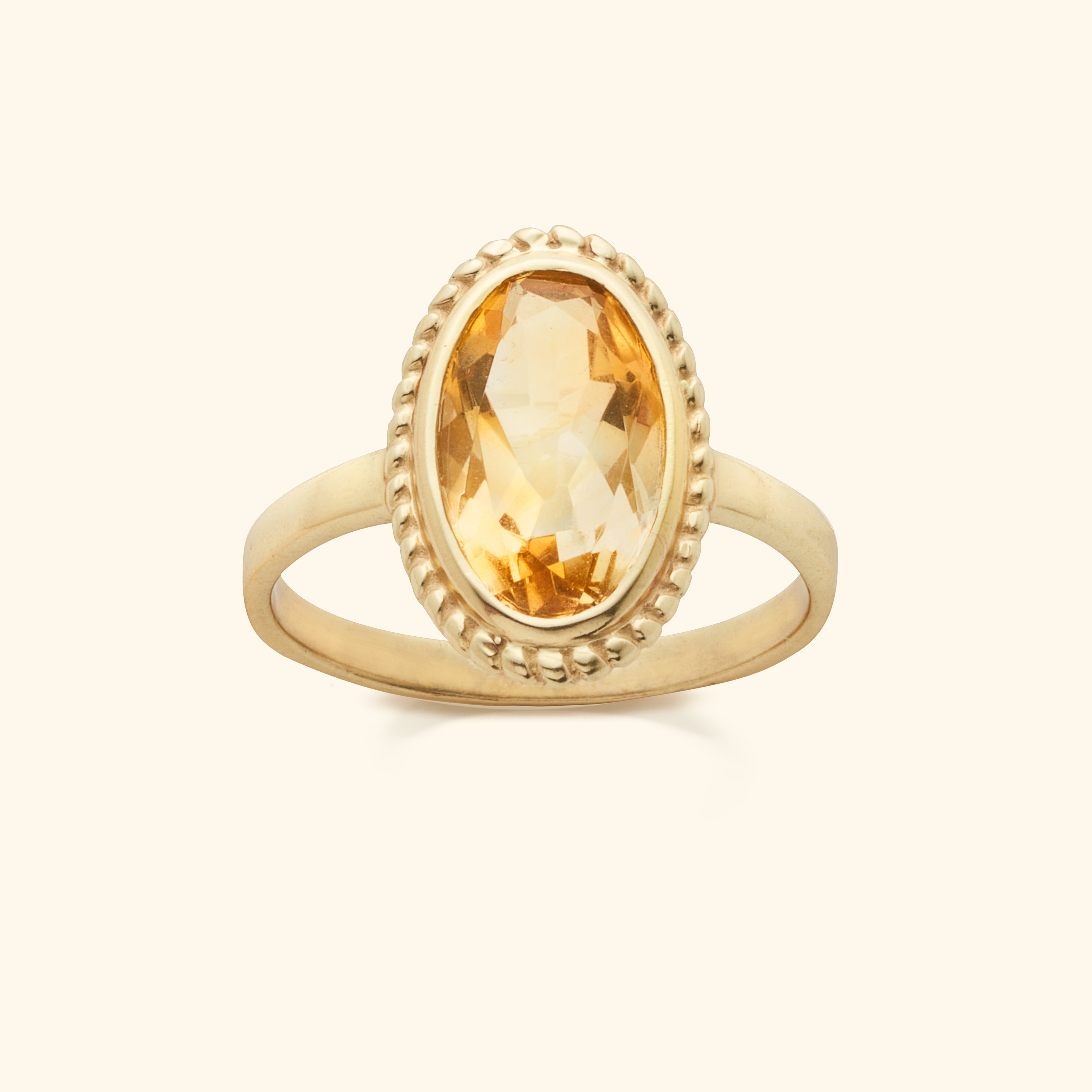 Vintage Luna Citrin Ring