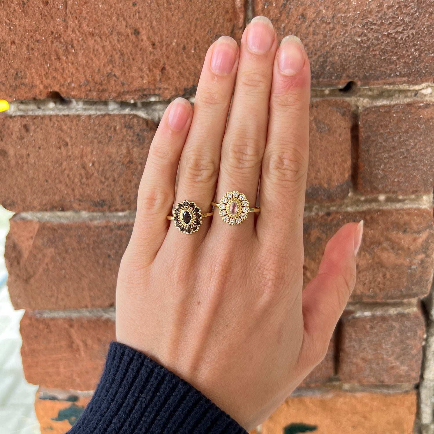 Kae Smoky Flower ring | 9K