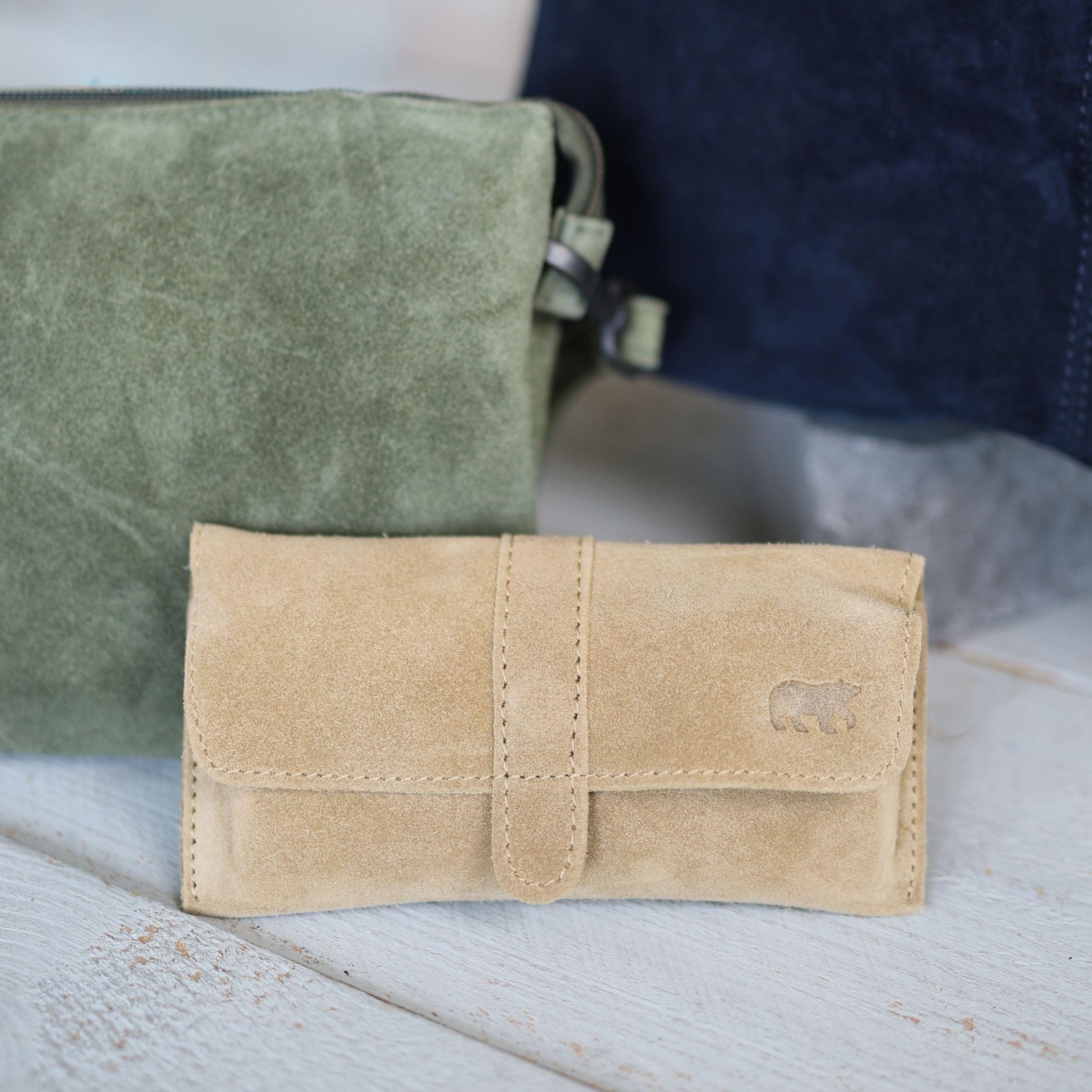 Velours Brillenetui 'Weta' Bisquit