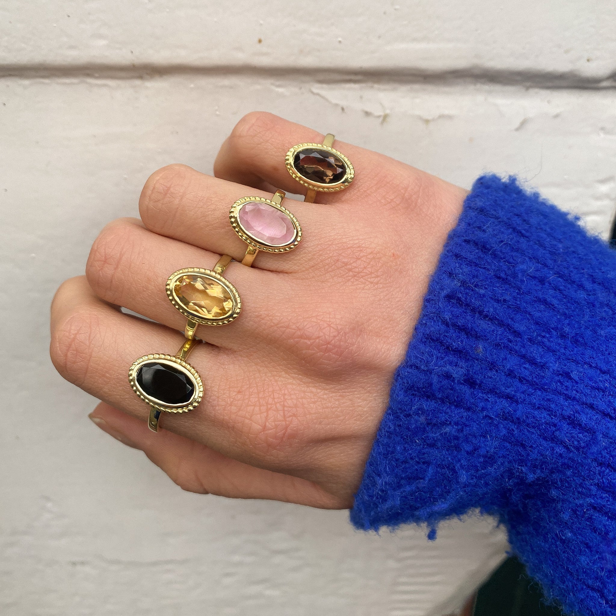 Vintage Luna Citrin Ring
