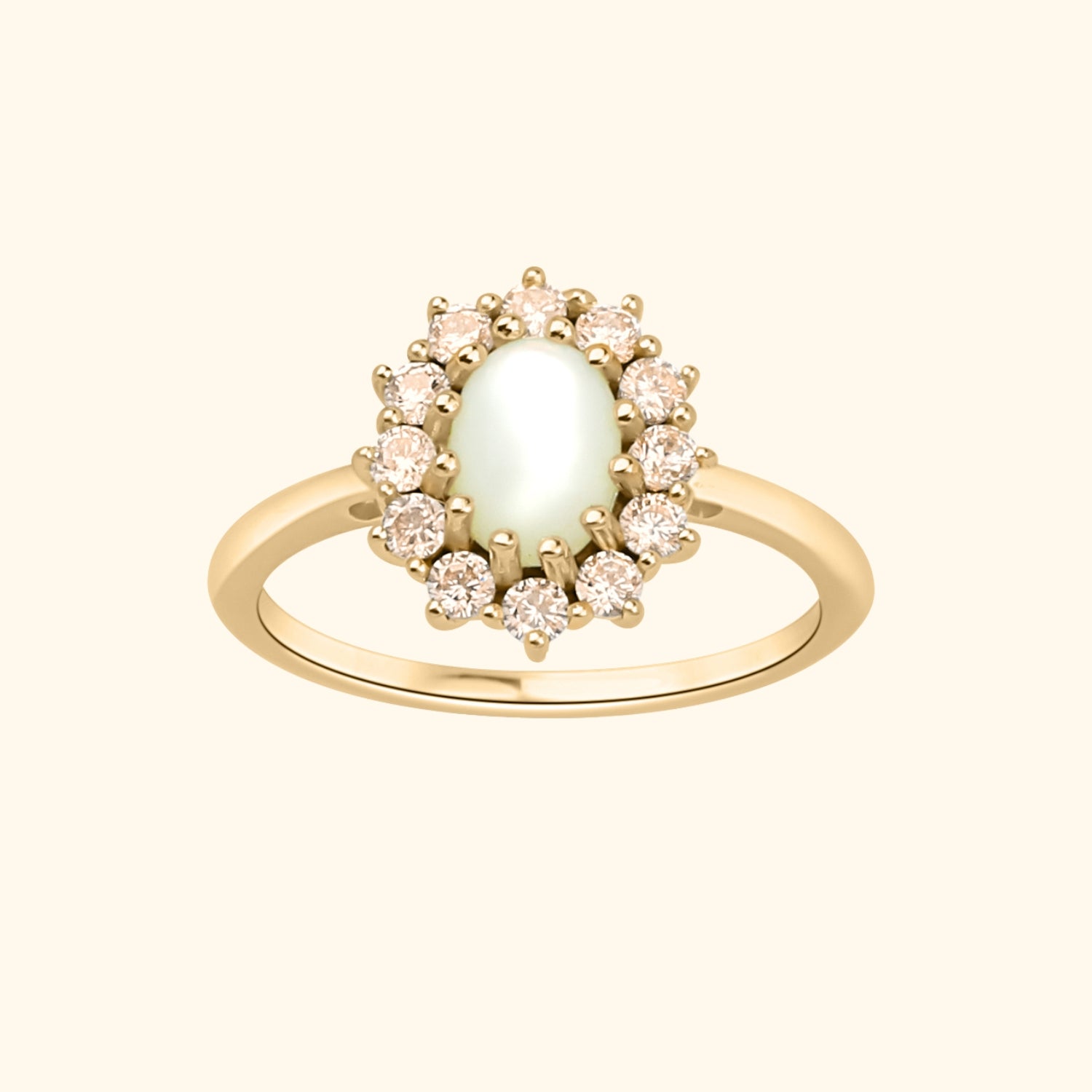 Lady Diana Ring Pearl Champagne
