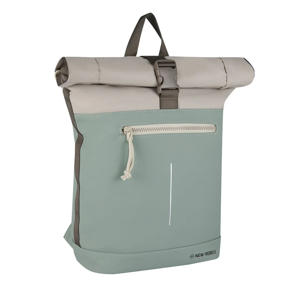 Wasserabweisender Rucksack 'Mart' Salbeigrün/Beige 16L