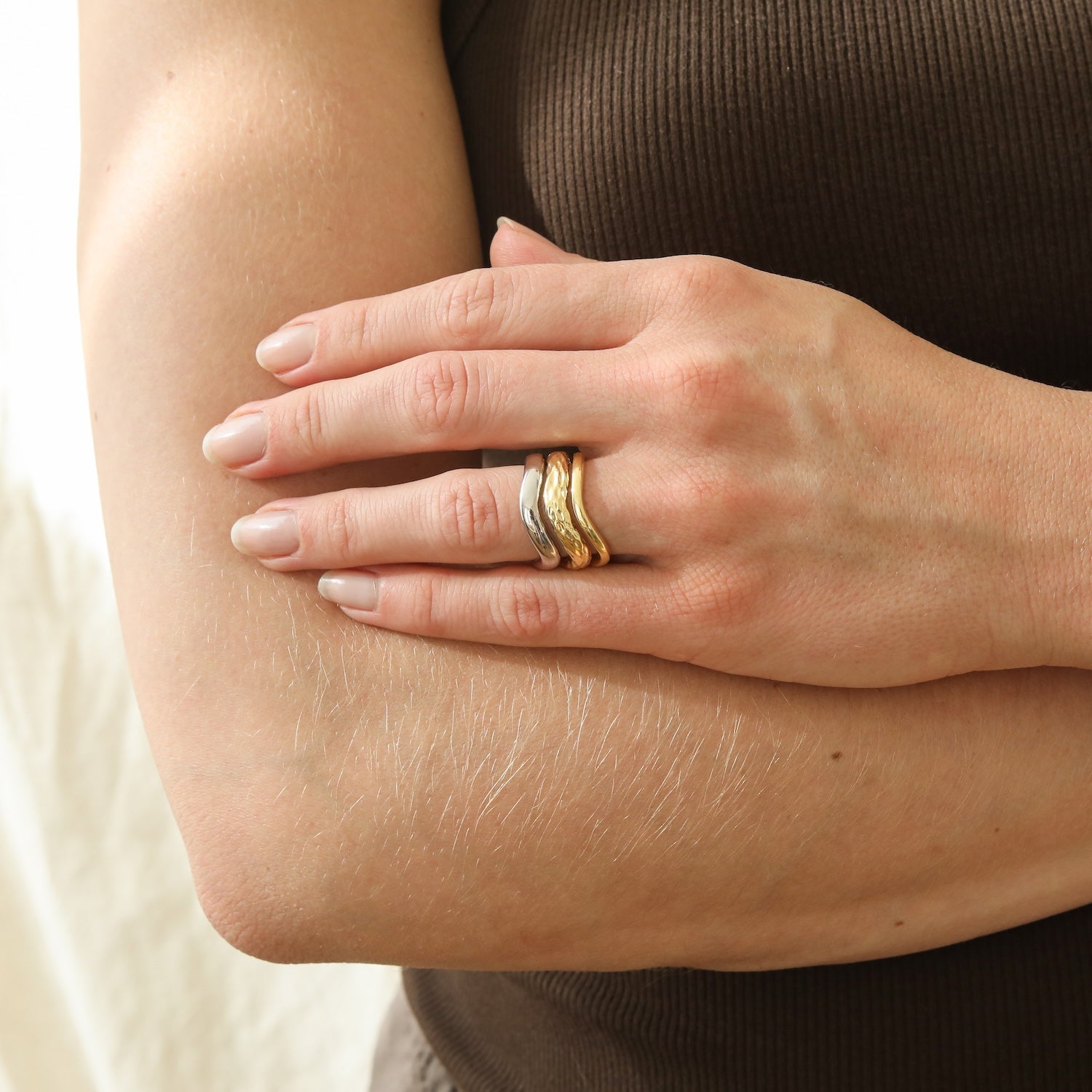 Bold Organic Wave ring Silver