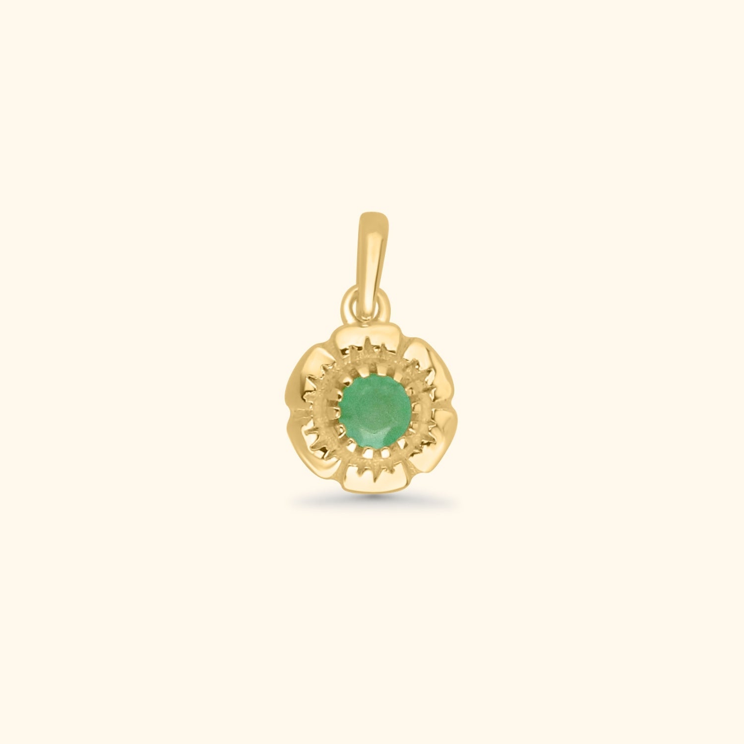 Smaragd Bloem Hanger | Gold Plated