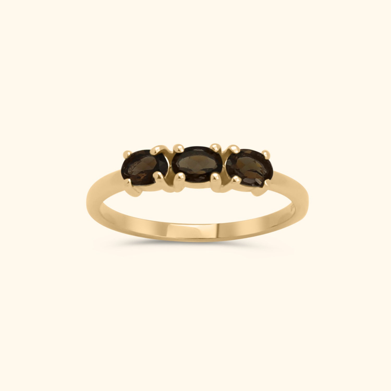 Trio Smoky Ring | 14K Goud