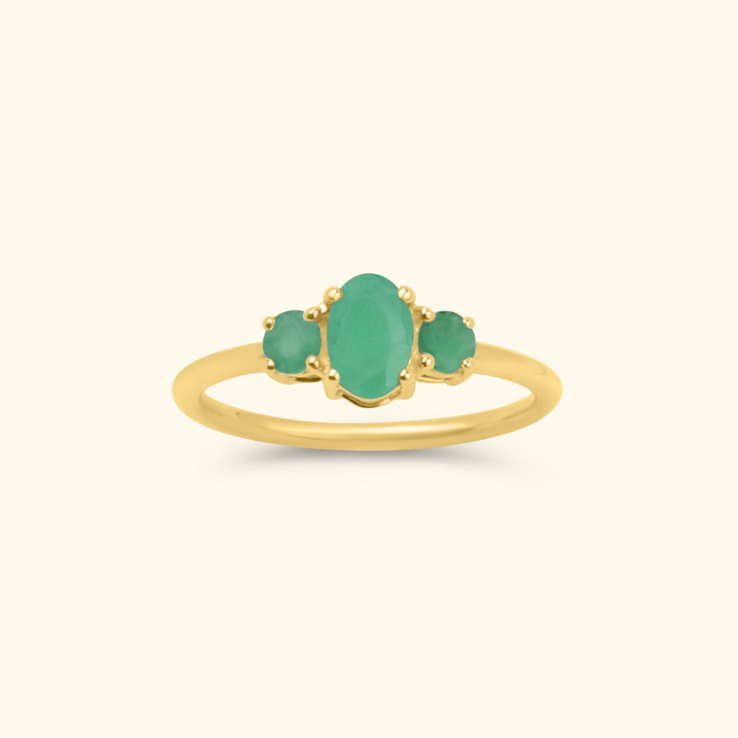 Liv triple Smaragd ring | 9K