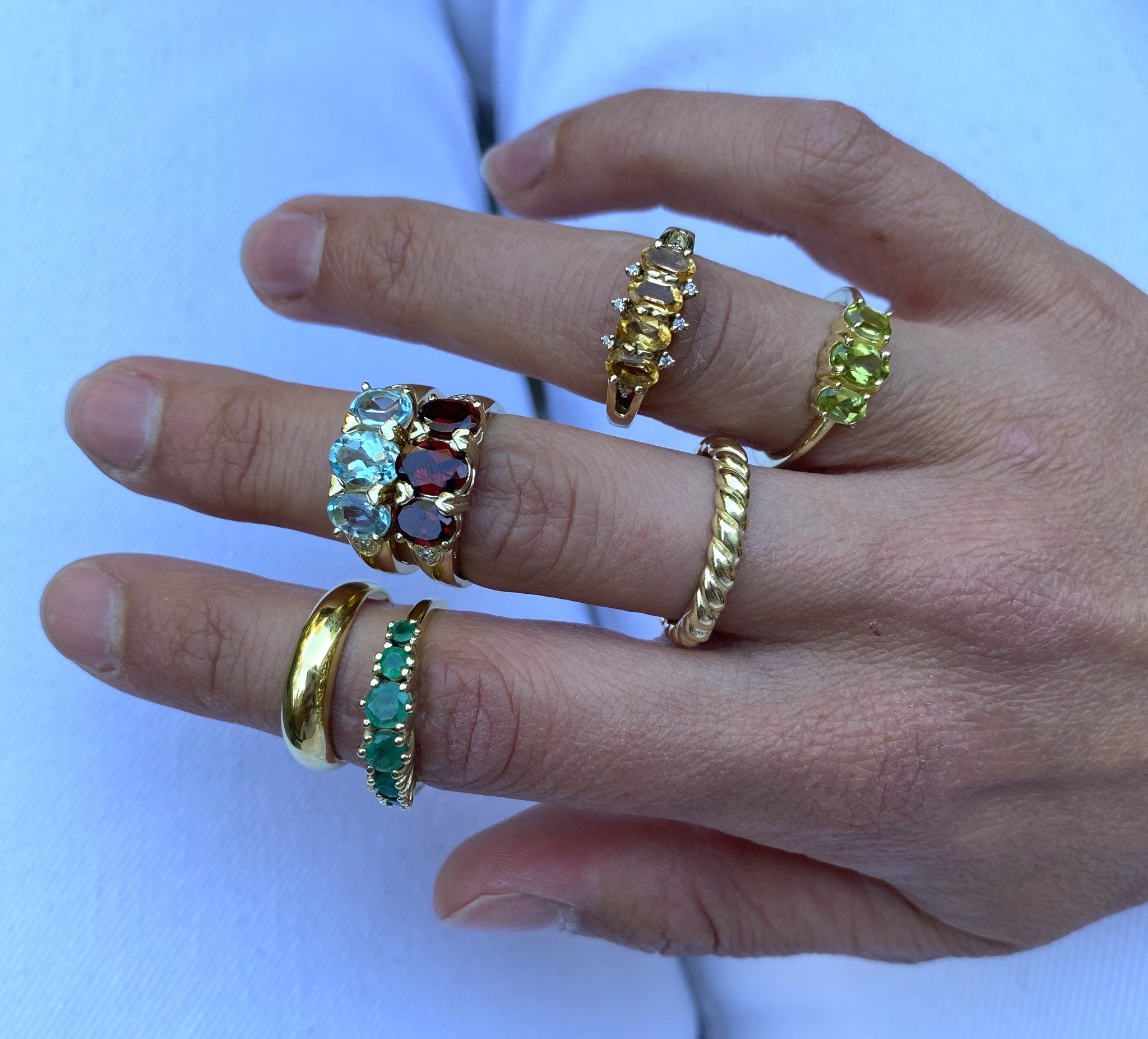 Vintage Triple Peridot ring