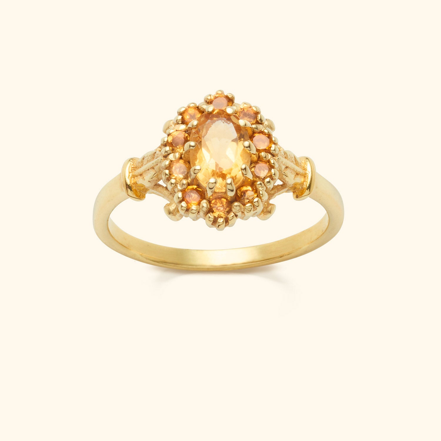 Citrin-Blumenring | 14K Gold
