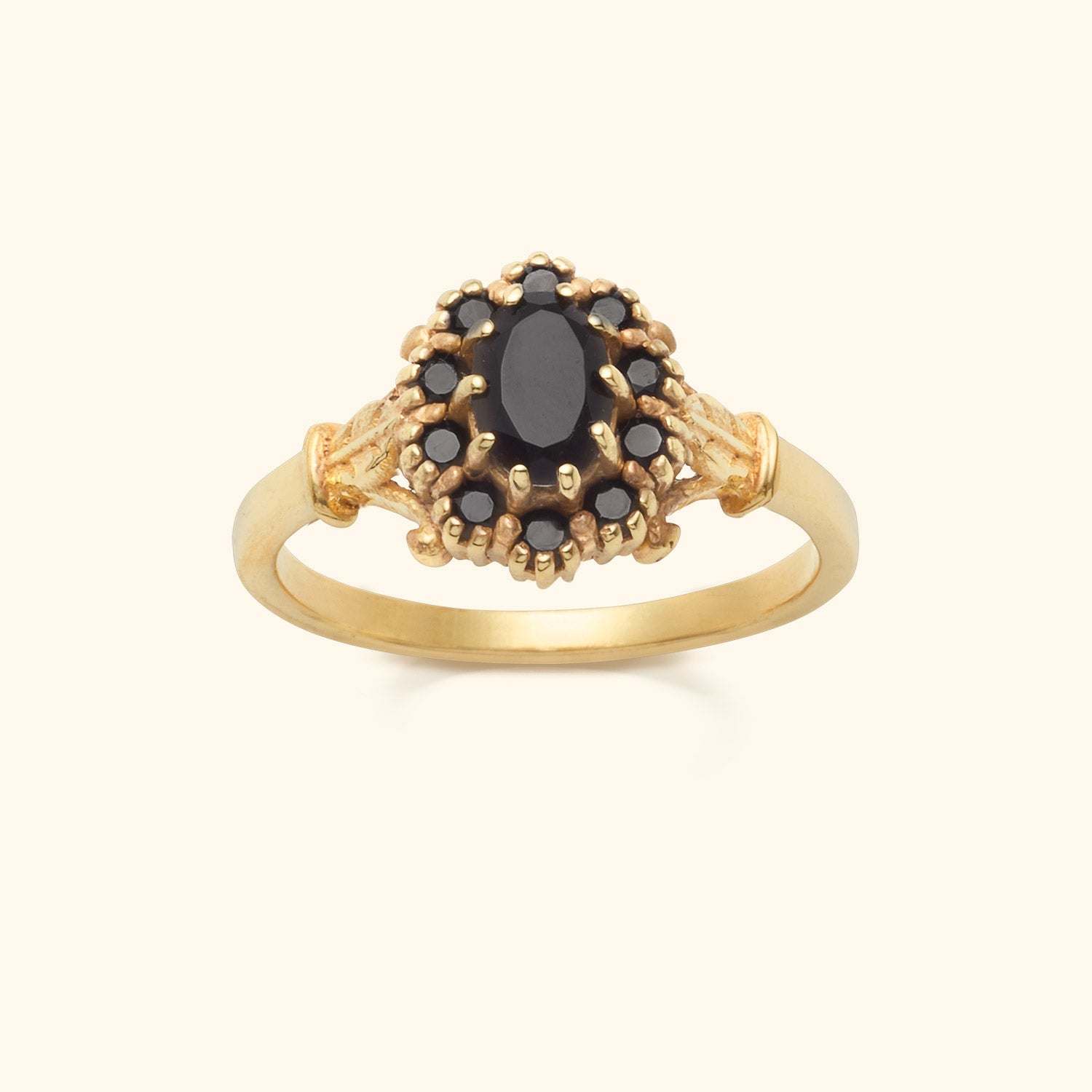 Vintage Spinell Blumenring | 14 Karat Gold