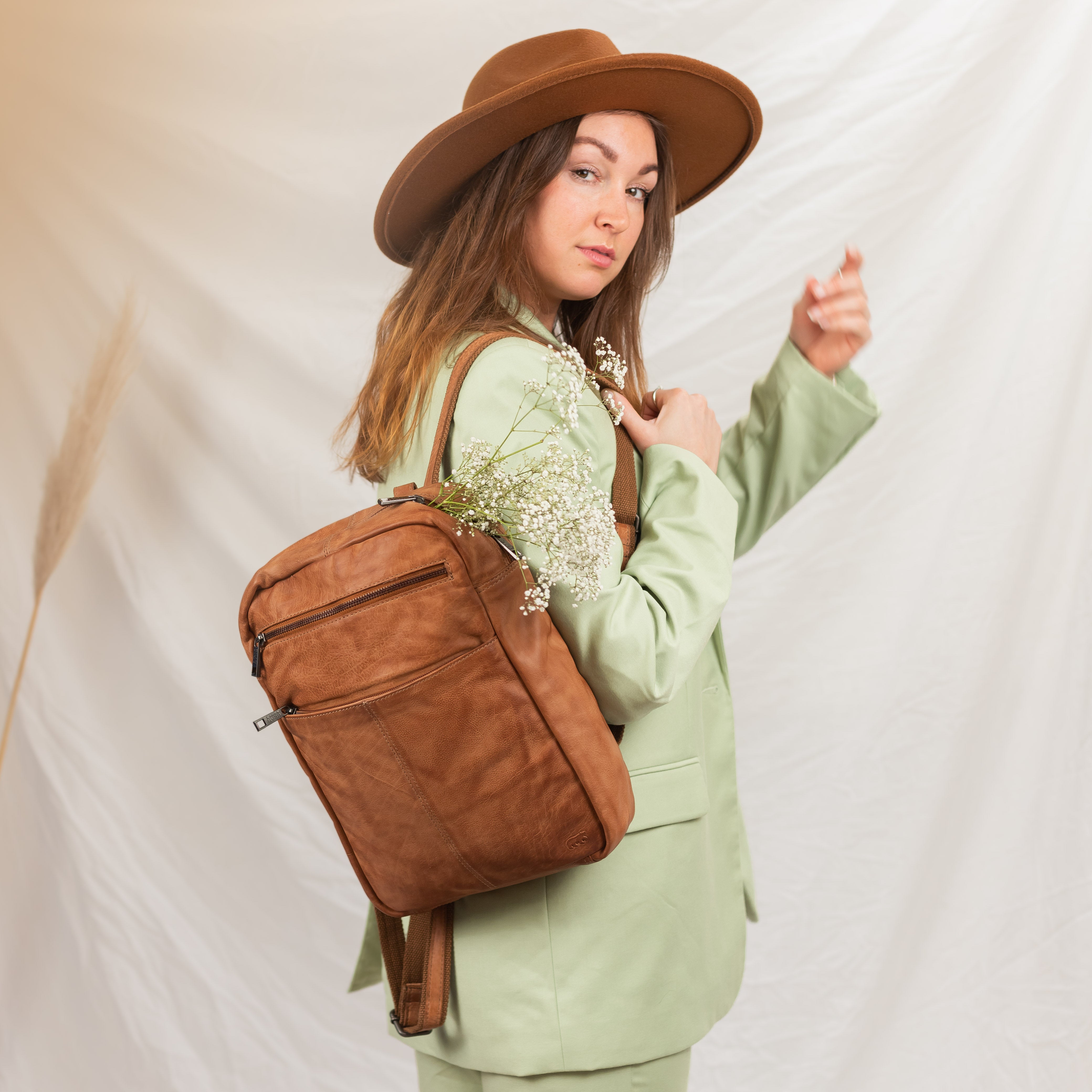 Rucksack 'Tiffany' Cognac - CP 1769