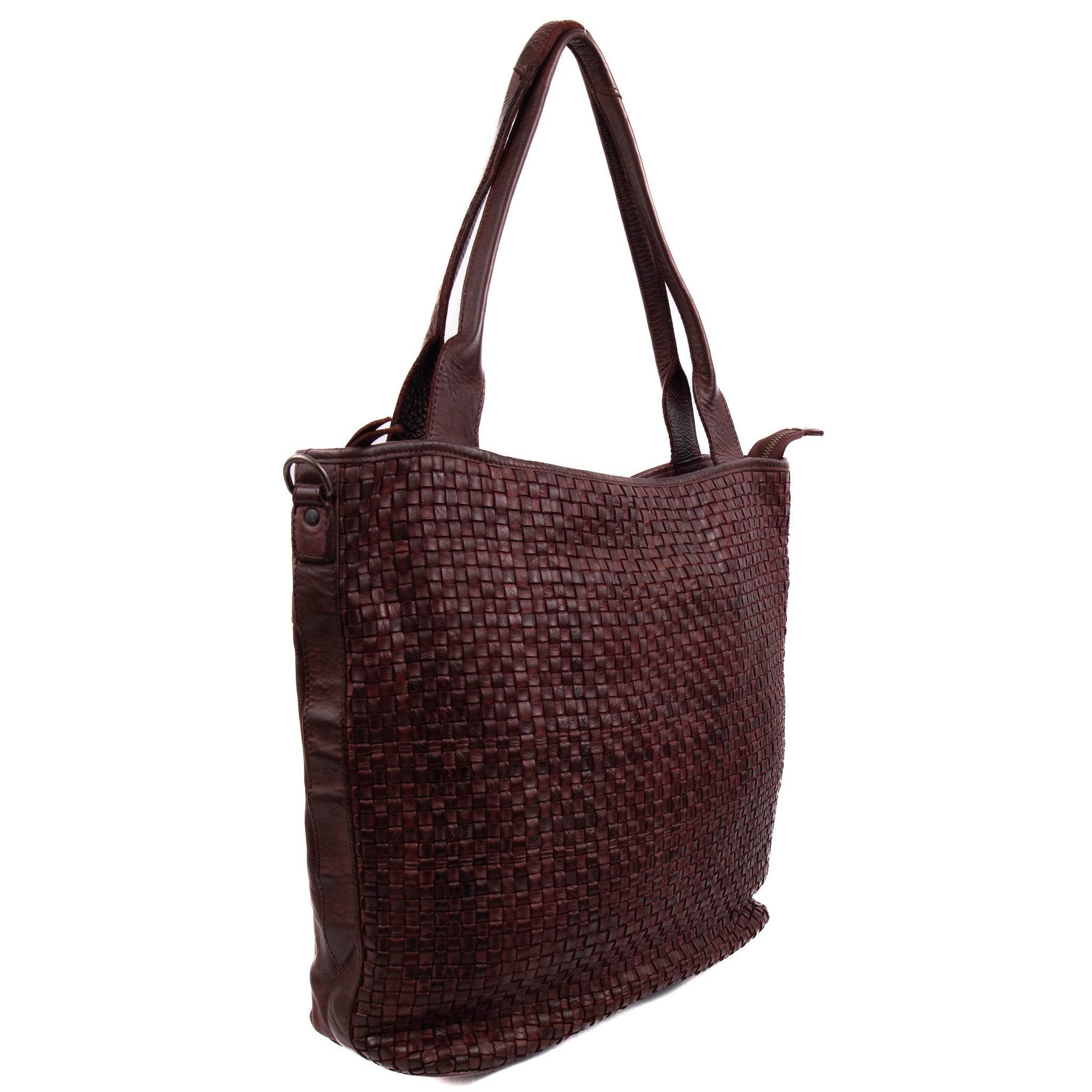 Geflochtener Shopper 'Thea' bordeauxrot - CL 43397