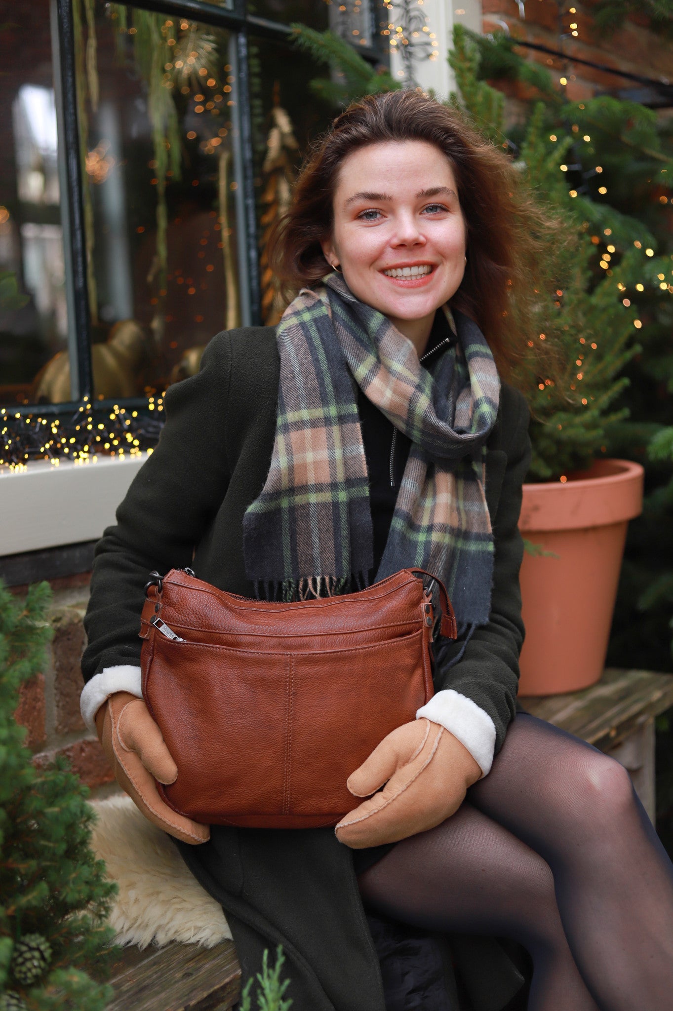 Beuteltasche 'Tania' Cognac - CP 1939