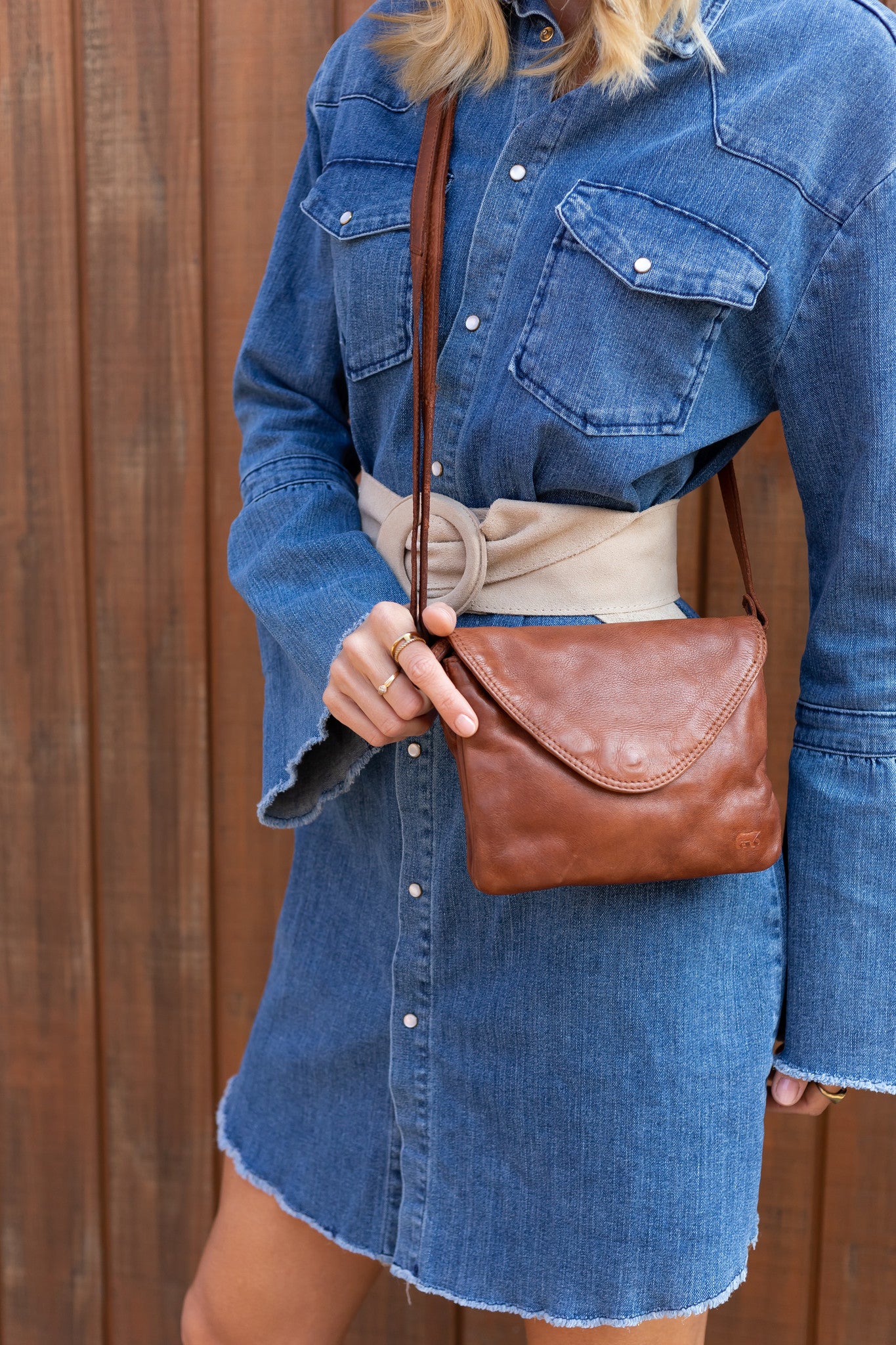 Umschlagtasche 'Mai' Cognac - CL 36810