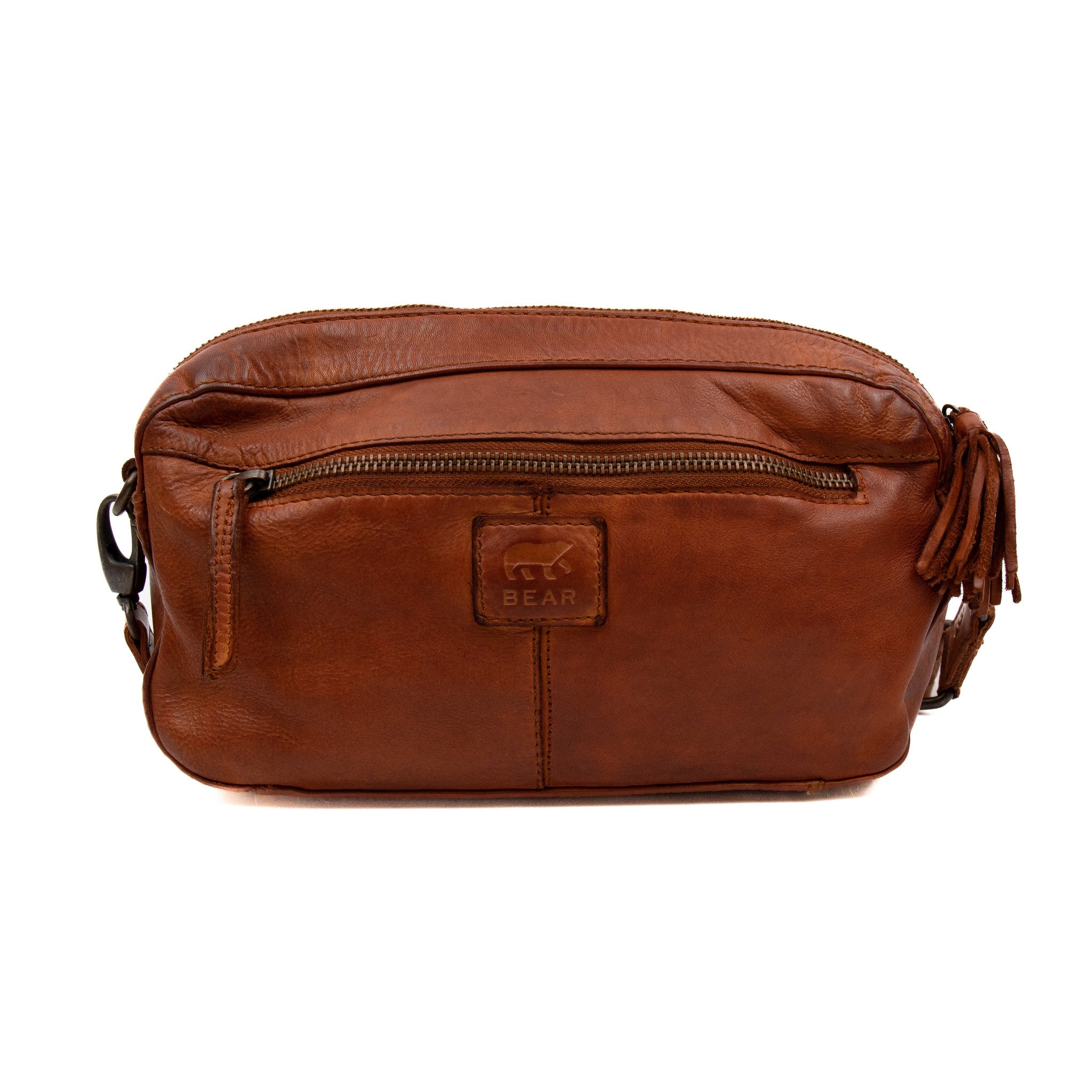 Geflochtene Umhängetasche 'Josje' cognac - CL 43085