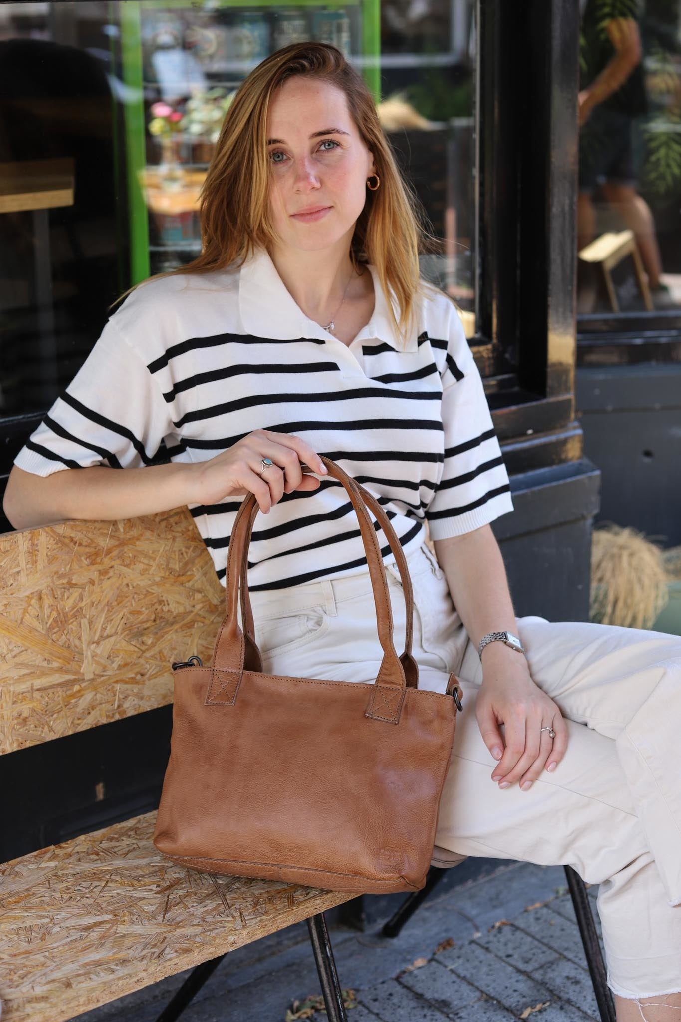 Hand-/Umhängetasche 'Katya' cognac - CP 6006
