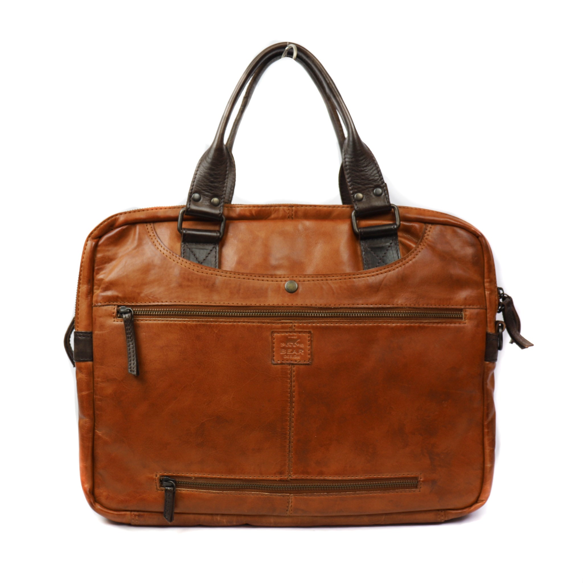 Laptop tasche 'Leandro' Cognac/Dunkelbraun