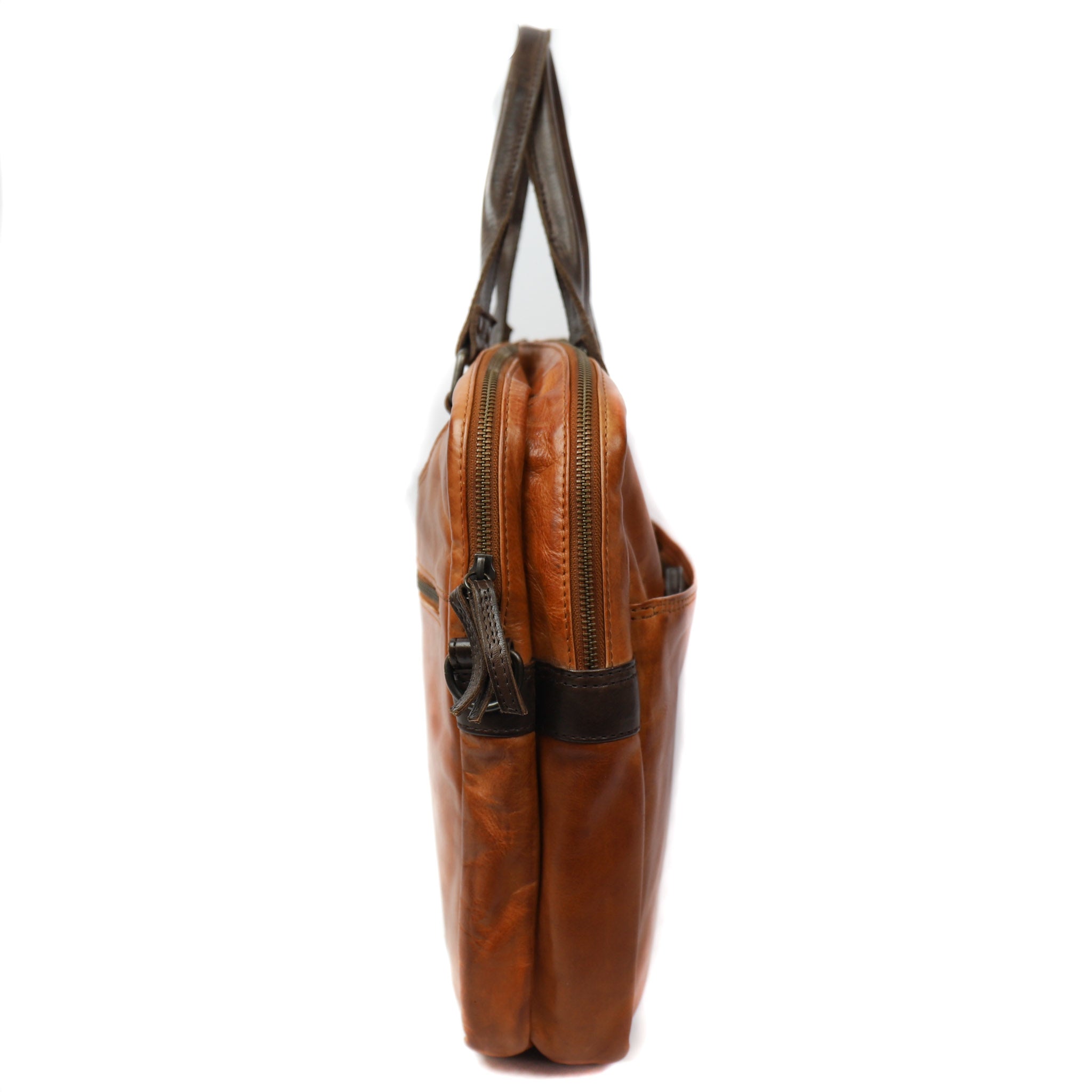 Laptop tasche 'Leandro' Cognac/Dunkelbraun